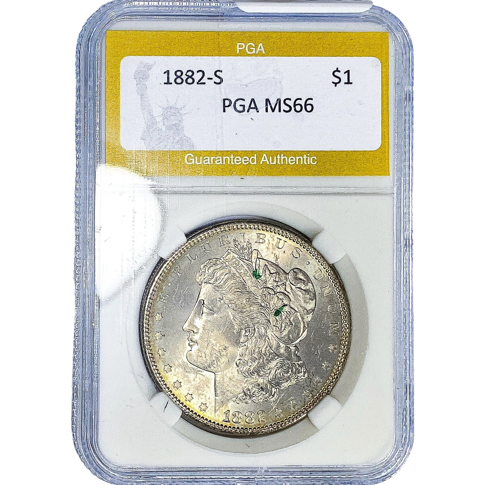 1882-S Morgan Silver Dollar PGA MS66: 1882-S Morgan Silver Dollar PGA MS66