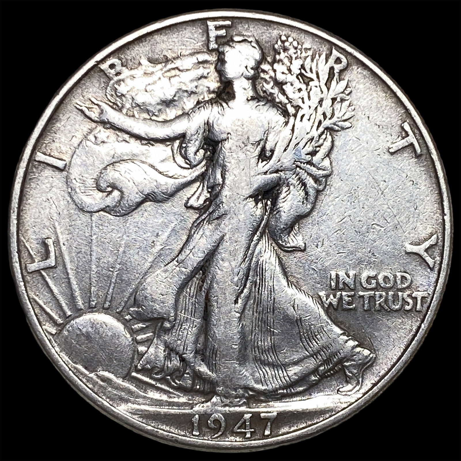 1947 Silver Walking Liberty Half Dollar NEARLY UNCIRCULATED: 1947 Silver Walking Liberty Half Dollar NEARLY UNCIRCULATED
