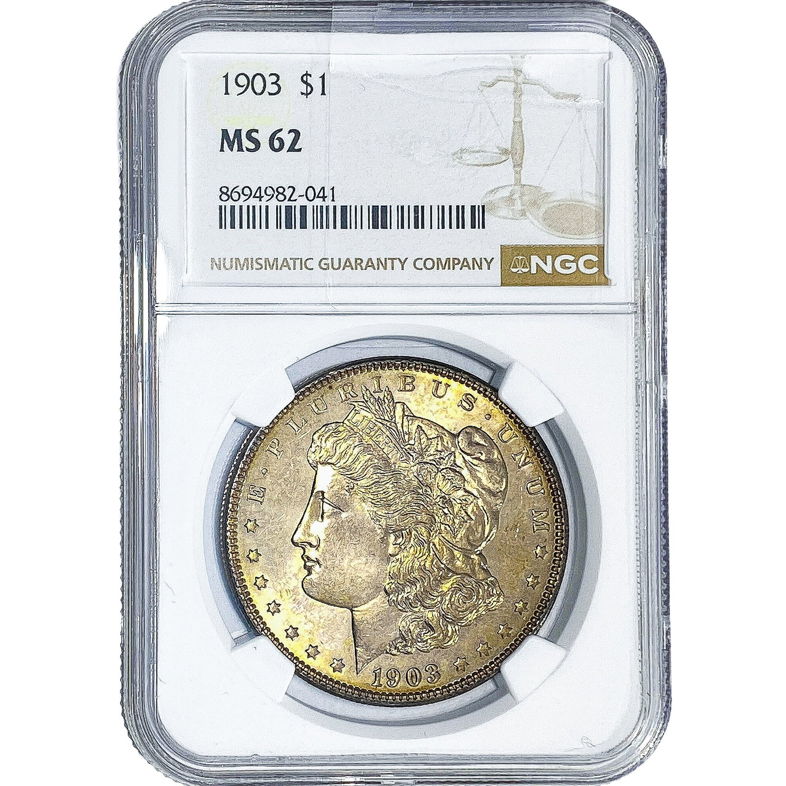 1903 Morgan Silver Dollar NGC MS62: 1903 Morgan Silver Dollar NGC MS62