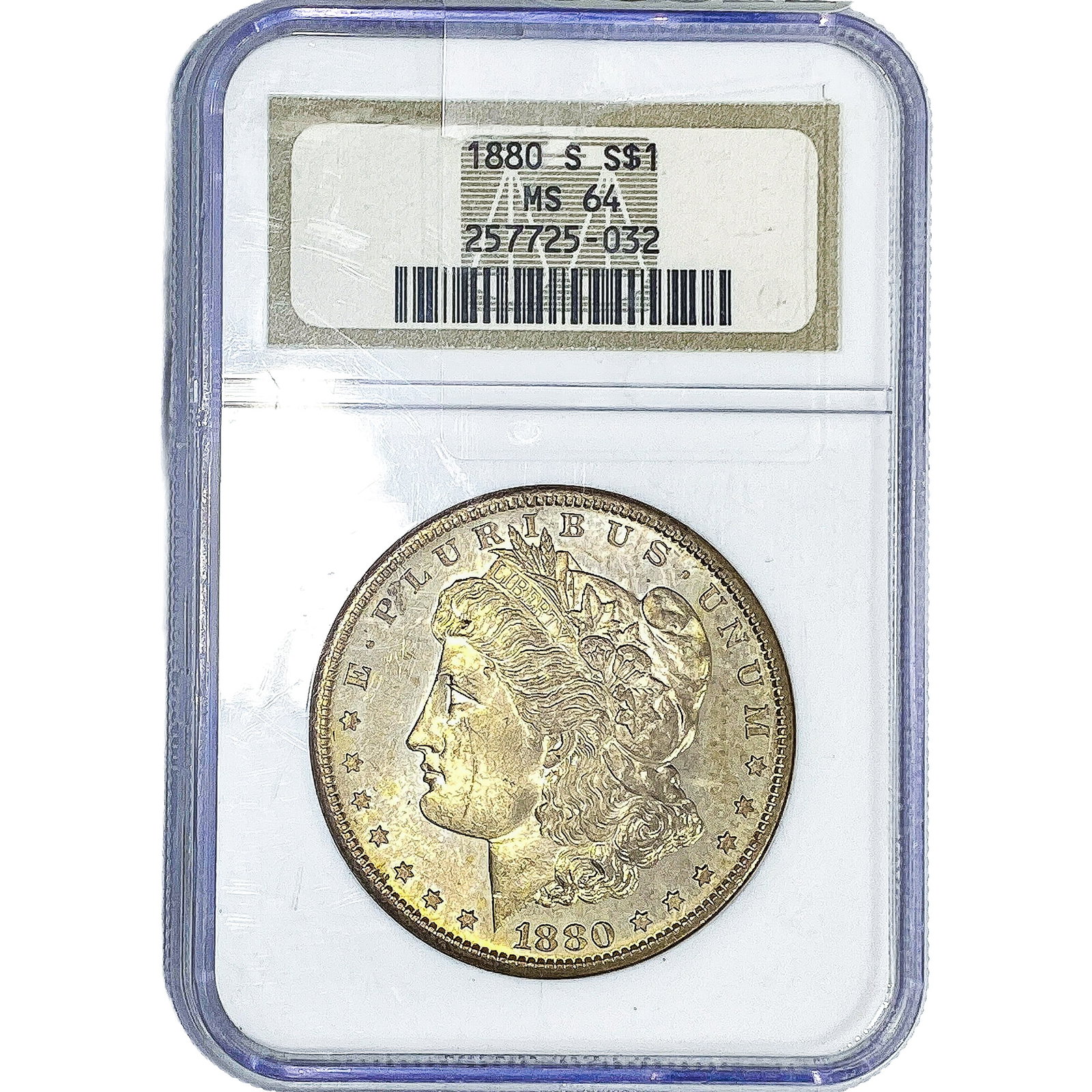 1880-S Morgan Silver Dollar NGC MS64: 1880-S Morgan Silver Dollar NGC MS64