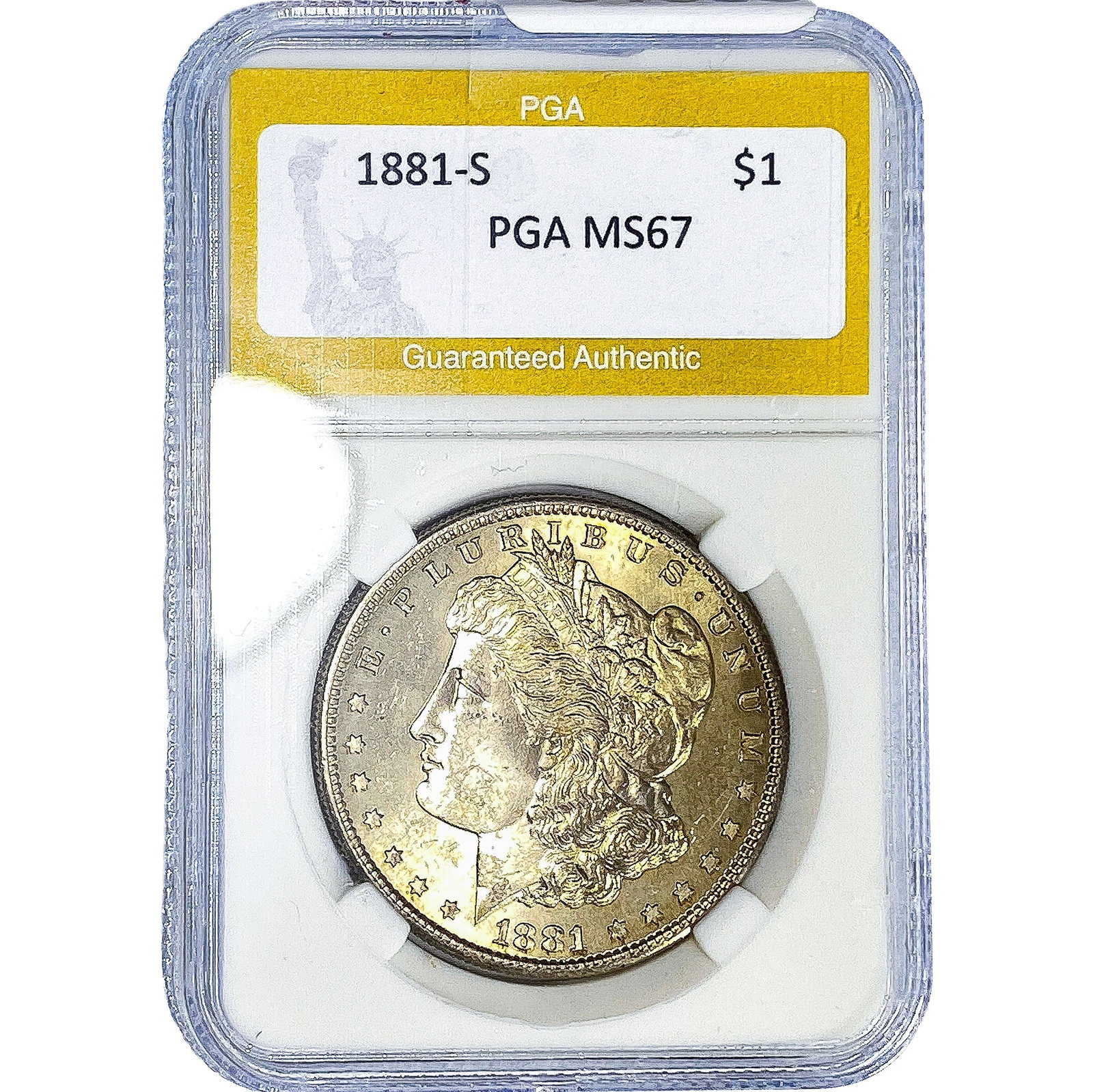 1881-S Morgan Silver Dollar PGA MS67: 1881-S Morgan Silver Dollar PGA MS67