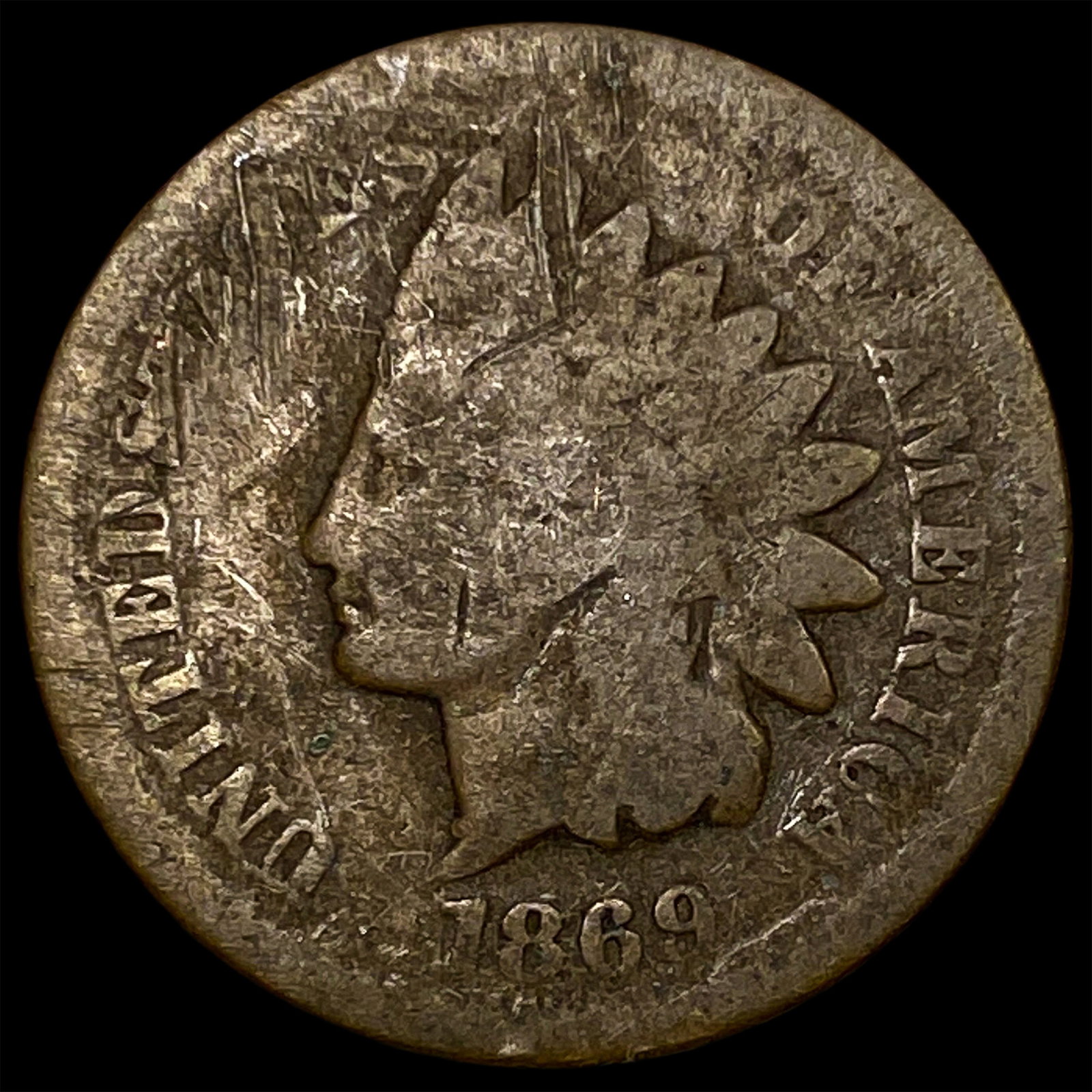 1869 Indian Head Cent NICELY CIRCULATED: 1869 Indian Head Cent NICELY CIRCULATED