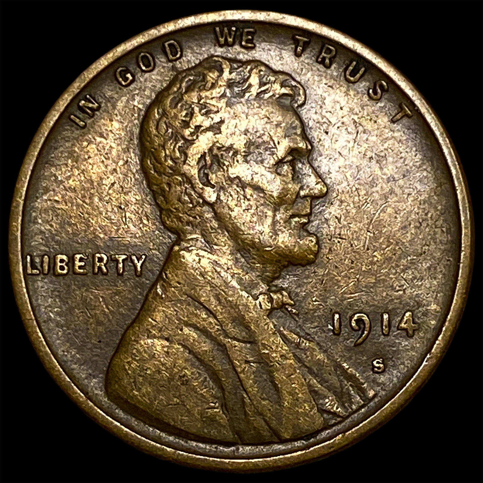 1914-S Lincoln Wheat Cent NEARLY UNCIRCULATED: 1914-S Lincoln Wheat Cent NEARLY UNCIRCULATED