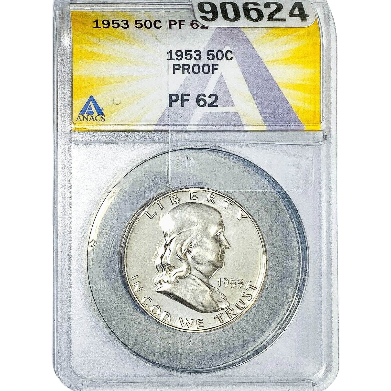 1953 Franklin Half Dollar ANACS PF62: 1953 Franklin Half Dollar ANACS PF62