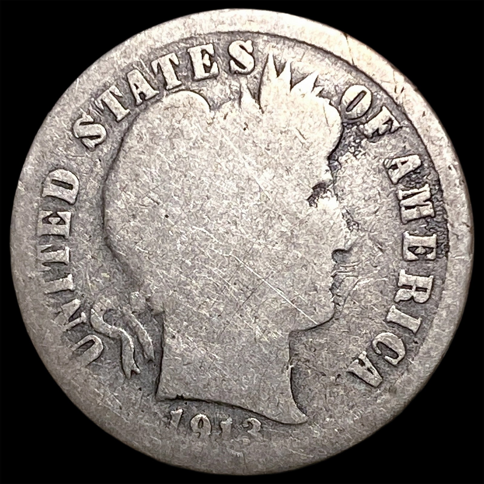 1913-S Silver Barber Dime NICELY CIRCULATED: 1913-S Silver Barber Dime NICELY CIRCULATED