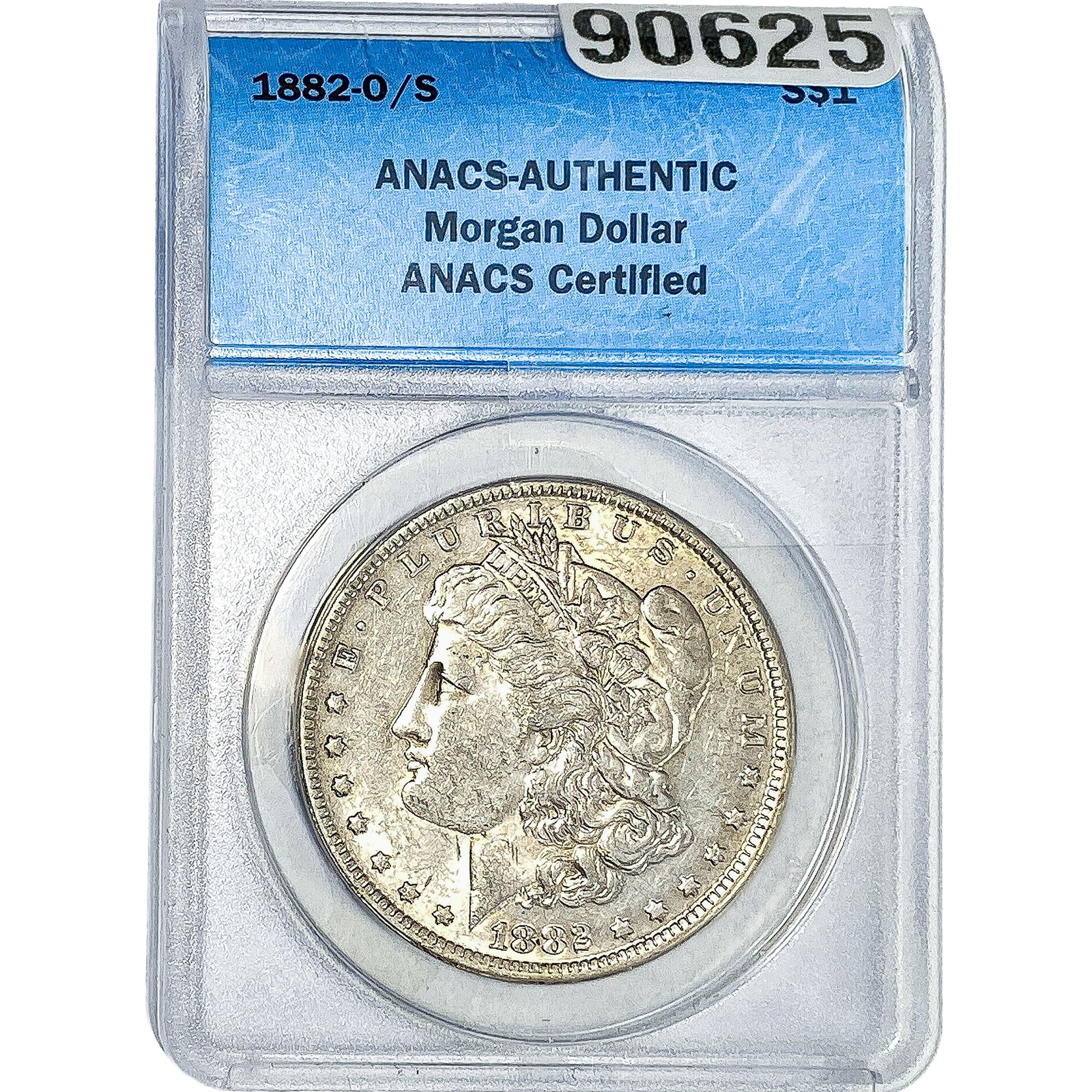 1882-O/S Morgan Silver Dollar ANACS AU55: 1882-O/S Morgan Silver Dollar ANACS AU55