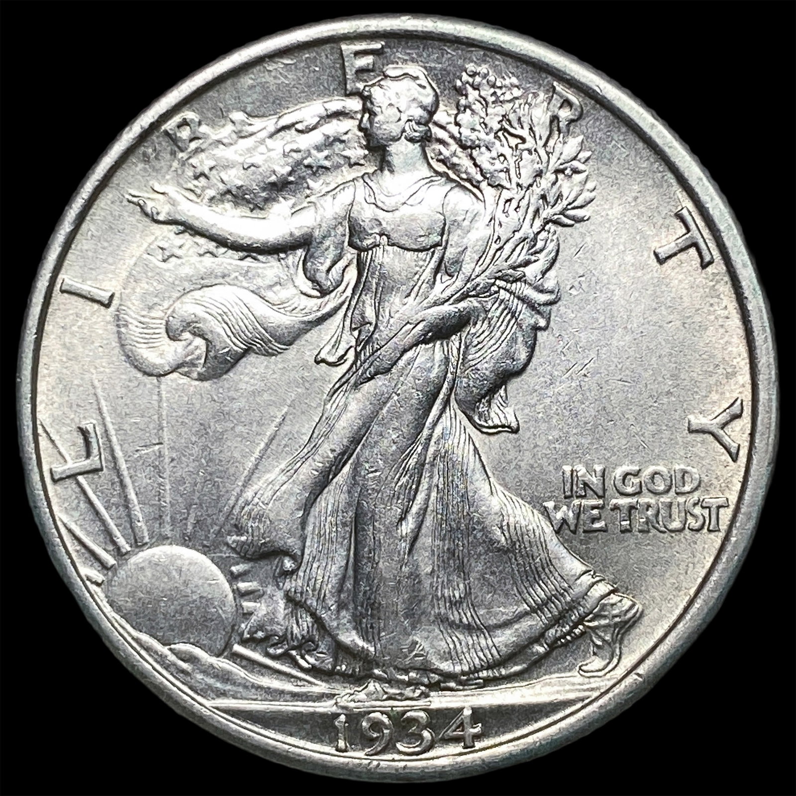 1934 Silver Half Dollar Walking Liberty CLOSELY UNCIRCULATED: 1934 Silver Half Dollar Walking Liberty CLOSELY UNCIRCULATED