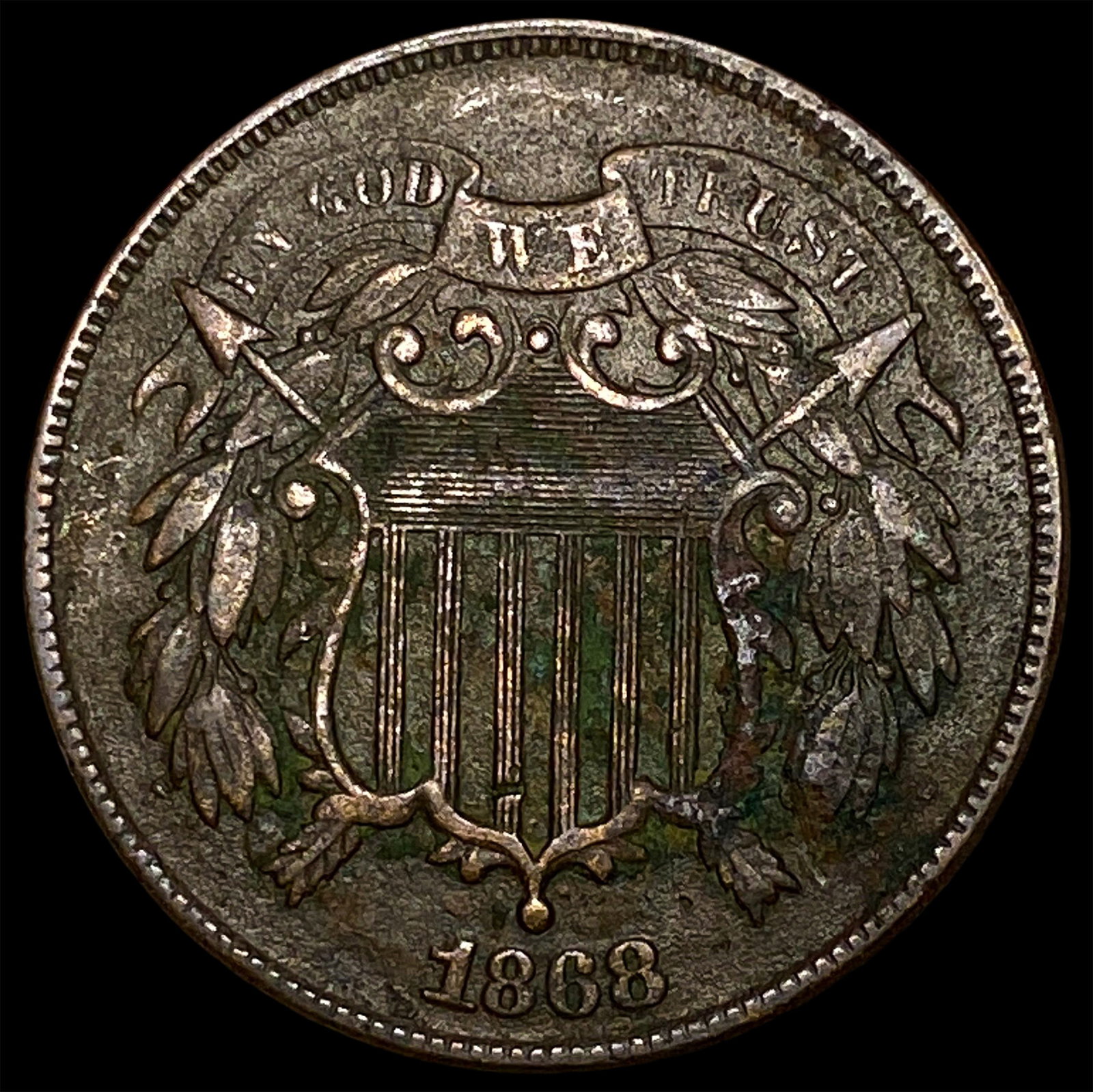 1868 Two-Cent Piece NICELY CIRCULATED: 1868 Two-Cent Piece NICELY CIRCULATED