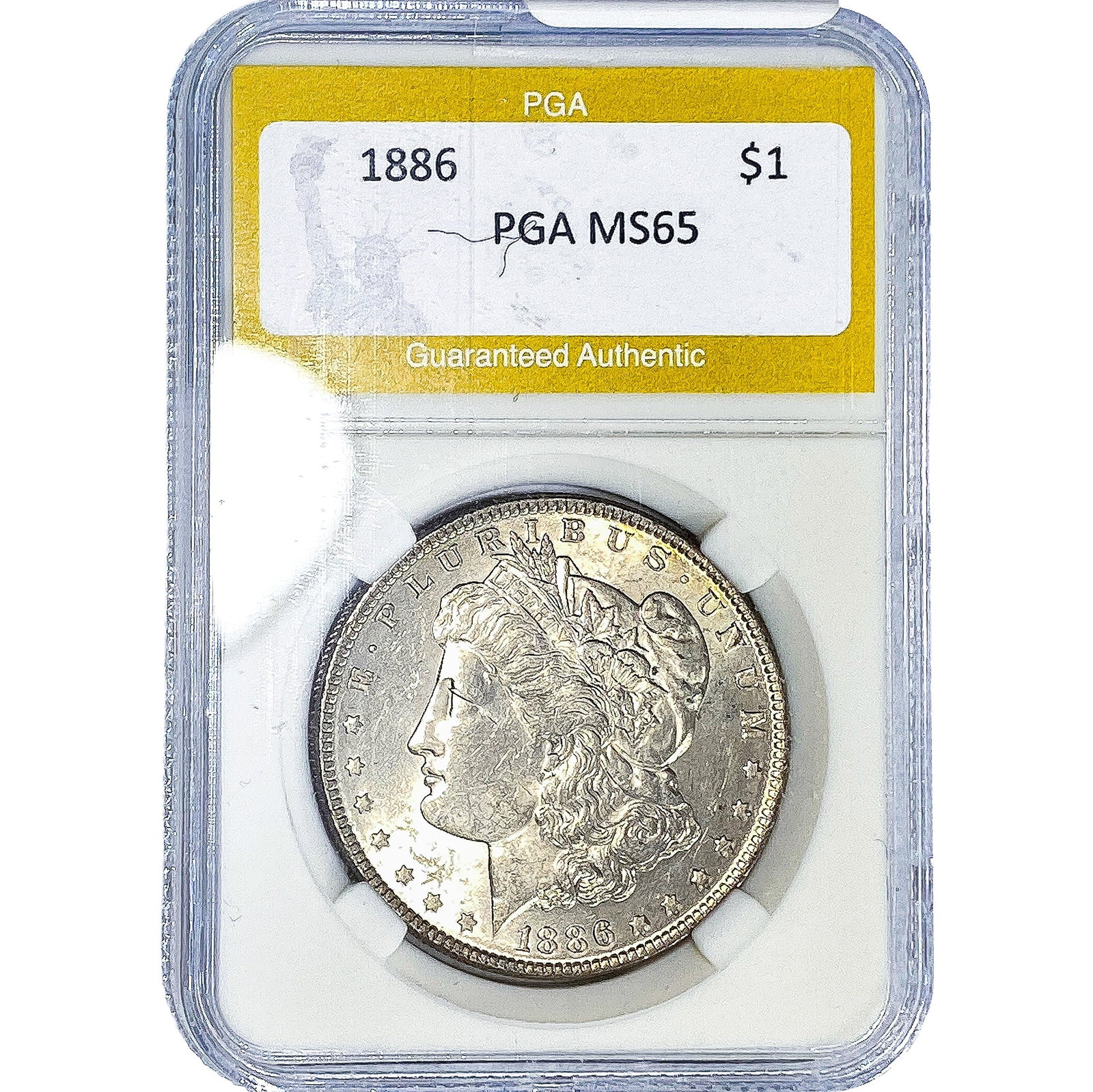 1886 Morgan Silver Dollar PGA MS65: 1886 Morgan Silver Dollar PGA MS65