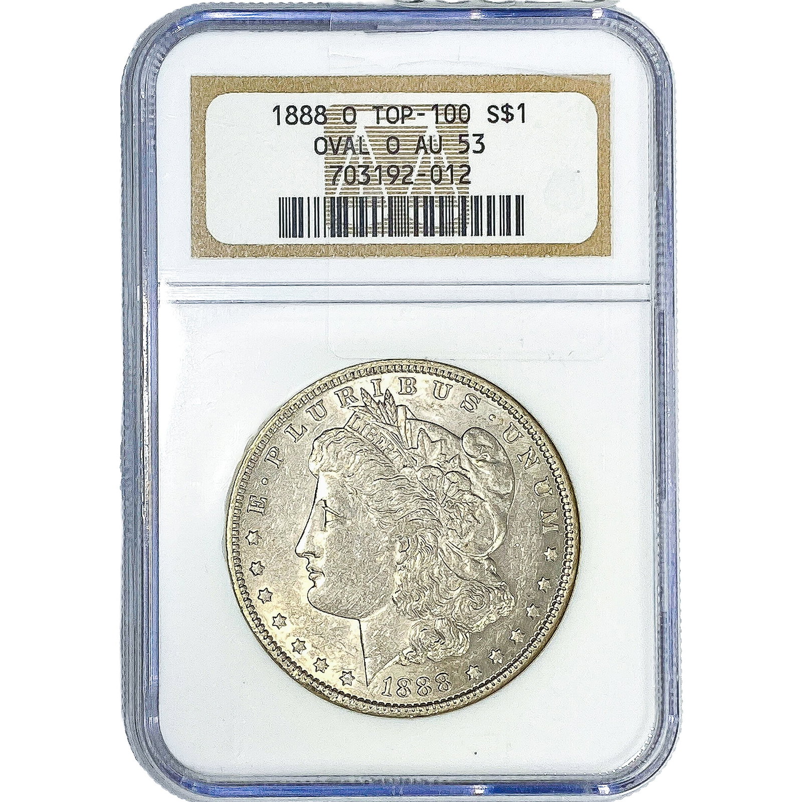 1888-O Morgan Silver Dollar NGC AU53 Oval O: 1888-O Morgan Silver Dollar NGC AU53 Oval O