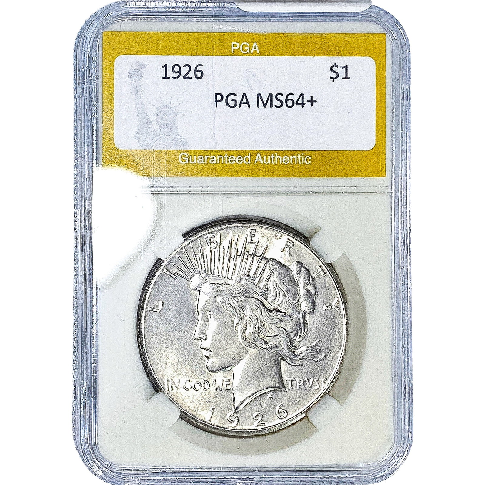 1926 Silver Peace Dollar PGA MS64+: 1926 Silver Peace Dollar PGA MS64+