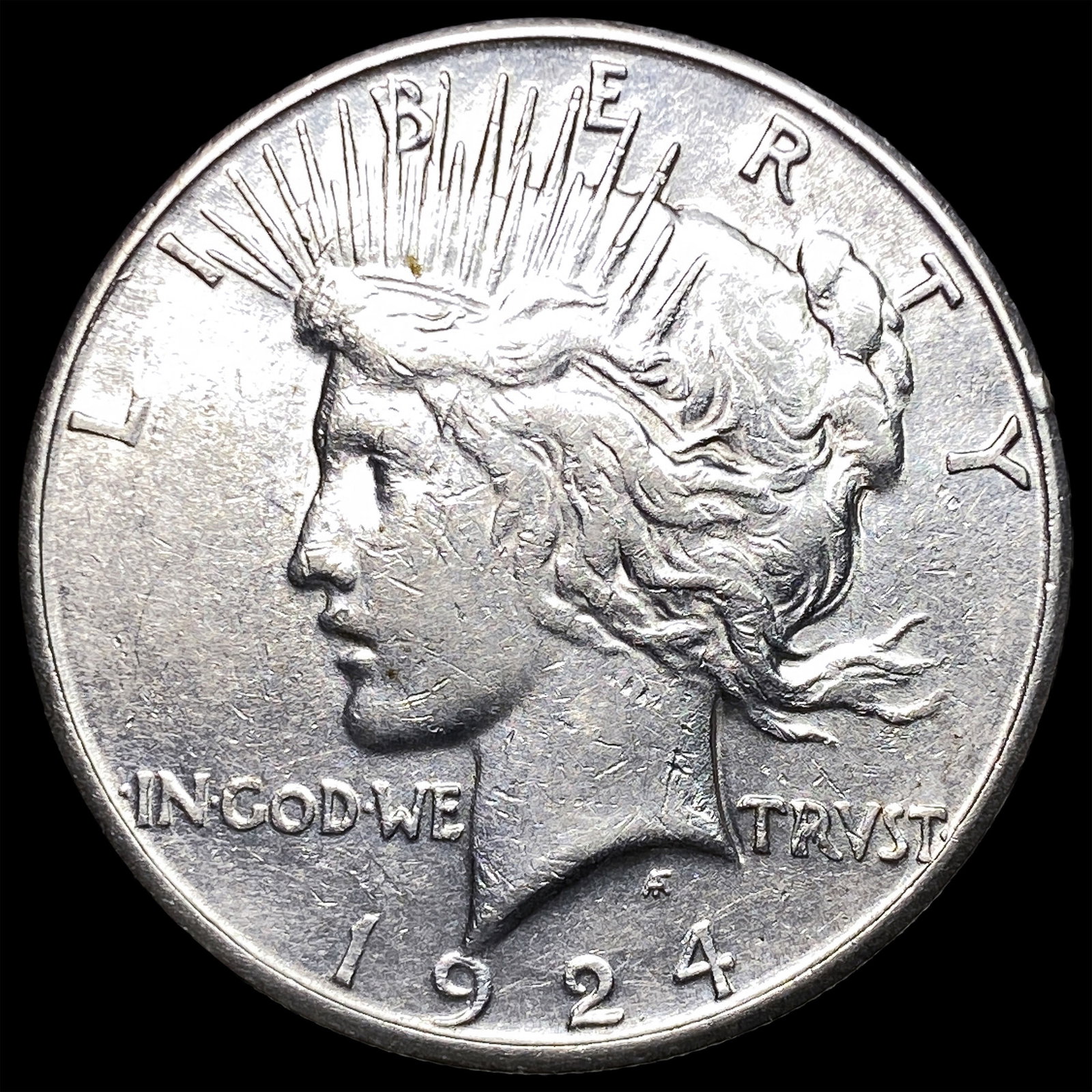 1924-S Silver Peace Dollar CLOSELY UNCIRCULATED: 1924-S Silver Peace Dollar CLOSELY UNCIRCULATED