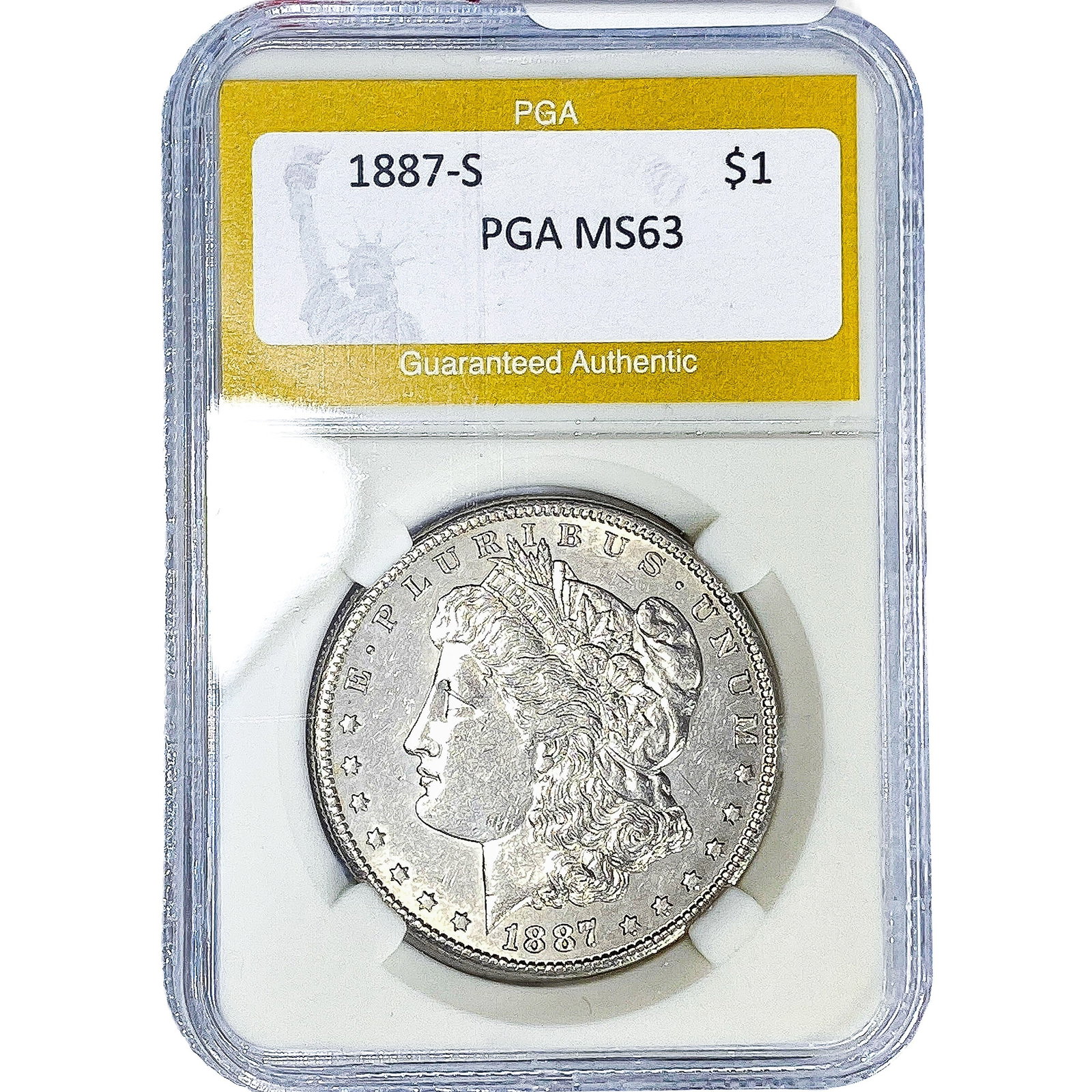 1887-S Morgan Silver Dollar PGA MS63: 1887-S Morgan Silver Dollar PGA MS63