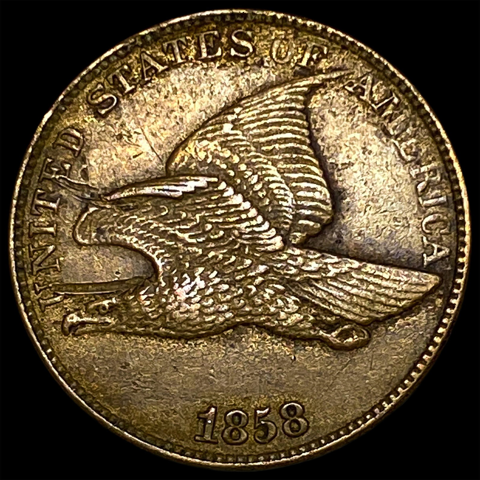 1858 Copper-Nickel Flying Eagle Cent CLOSELY UNCIRCULATED: 1858 Copper-Nickel Flying Eagle Cent CLOSELY UNCIRCULATED
