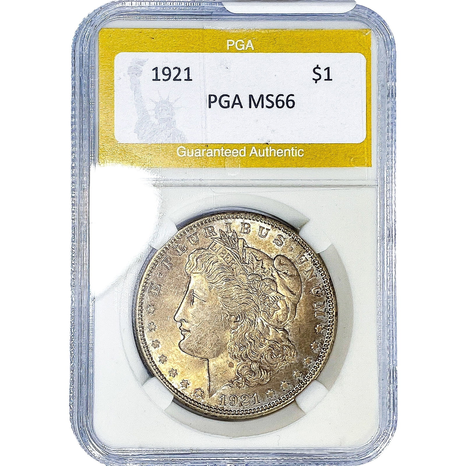1921 Morgan Silver Dollar PGA MS66: 1921 Morgan Silver Dollar PGA MS66