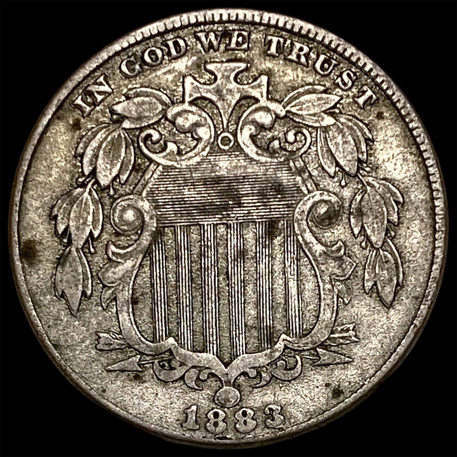 1883 Shield Nickel NEARLY UNCIRCULATED (1 of 2)