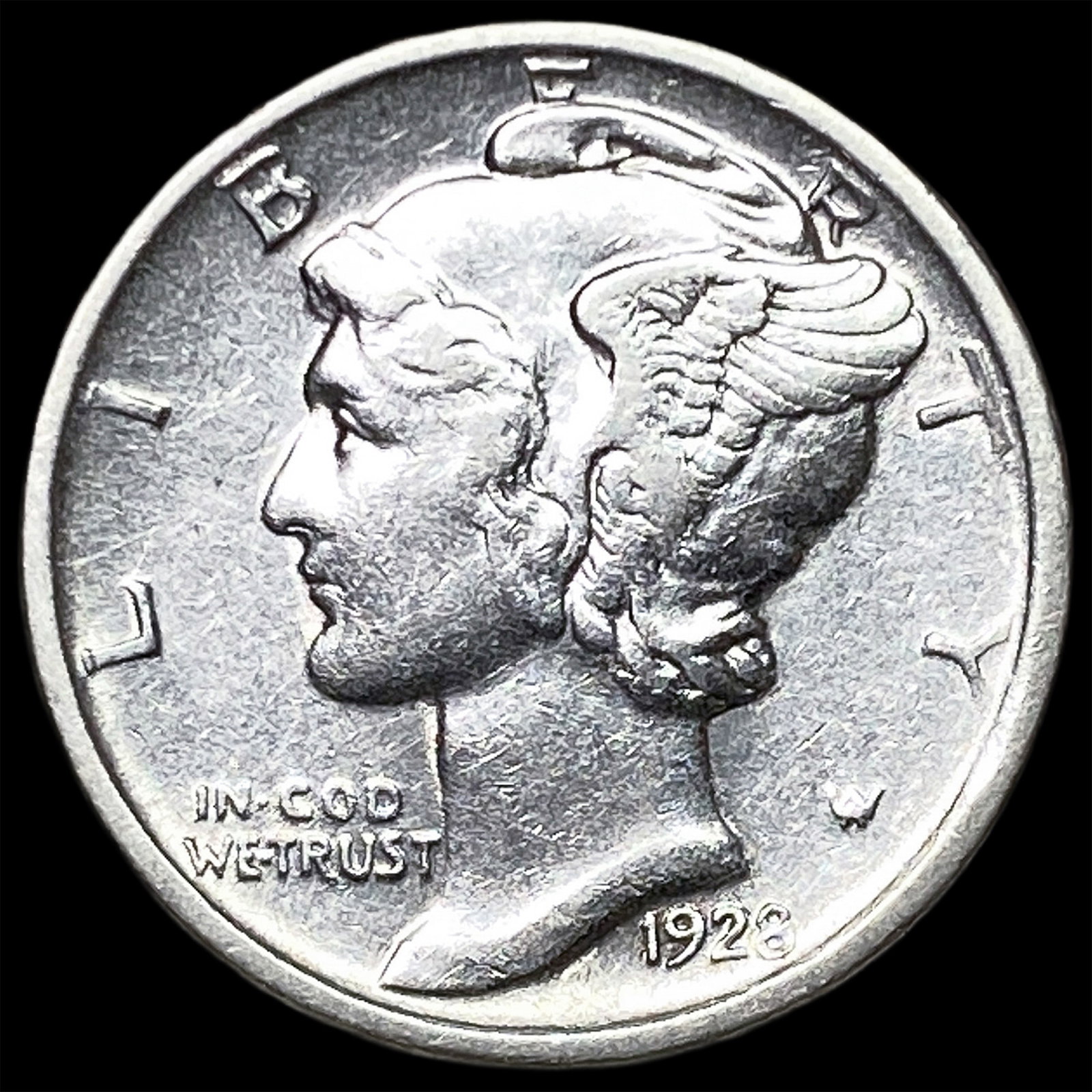 1928-D Silver Mercury Dime CLOSELY UNCIRCULATED: 1928-D Silver Mercury Dime CLOSELY UNCIRCULATED
