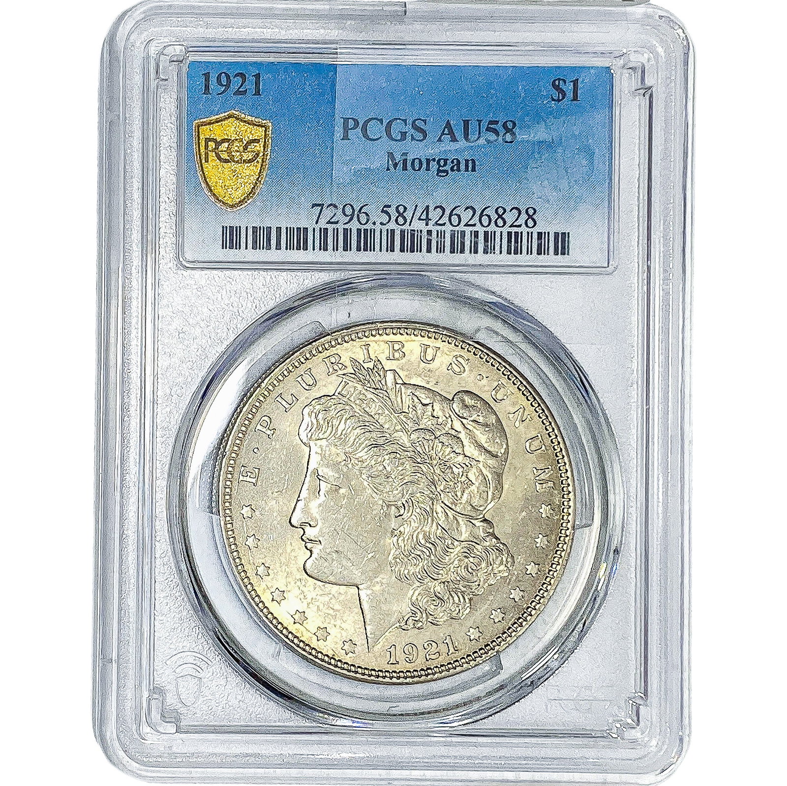 1921 Morgan Silver Dollar PCGS AU58: 1921 Morgan Silver Dollar PCGS AU58