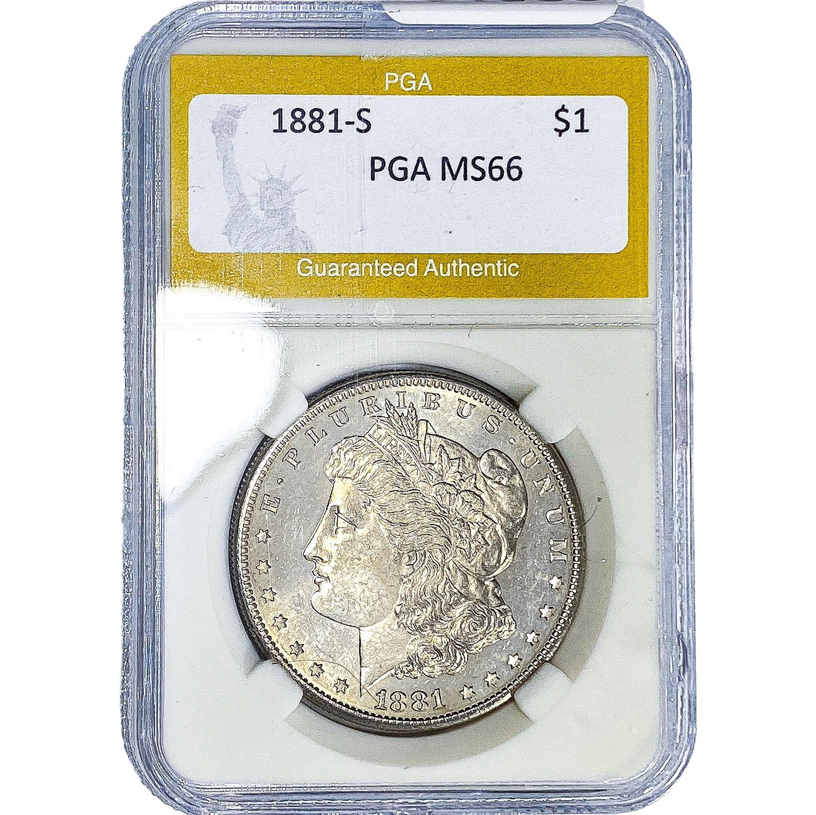 1881-S Morgan Silver Dollar PGA MS66: 1881-S Morgan Silver Dollar PGA MS66