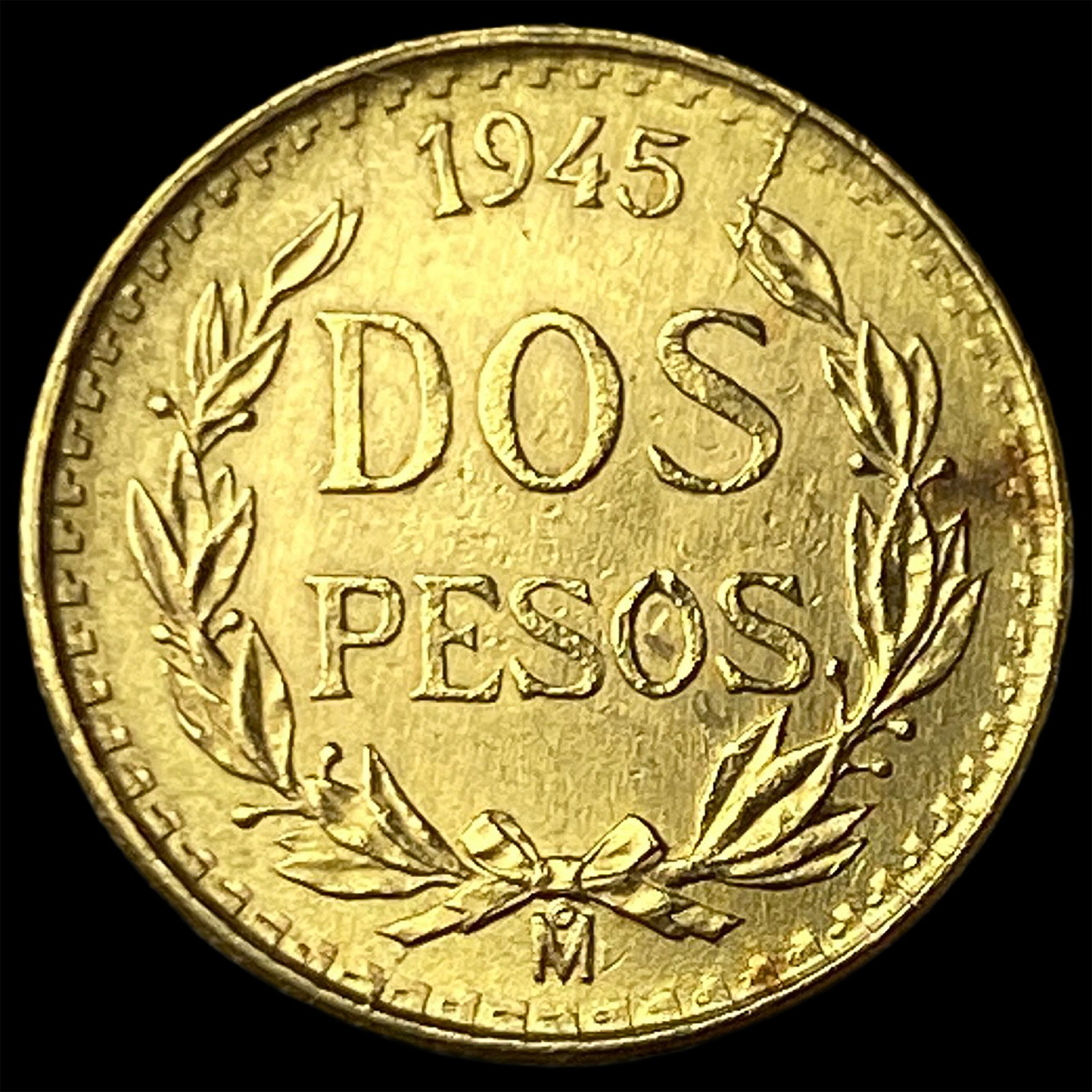 1945 Mexico Gold 2 Pesos UNCIRCULATED (1 of 2)