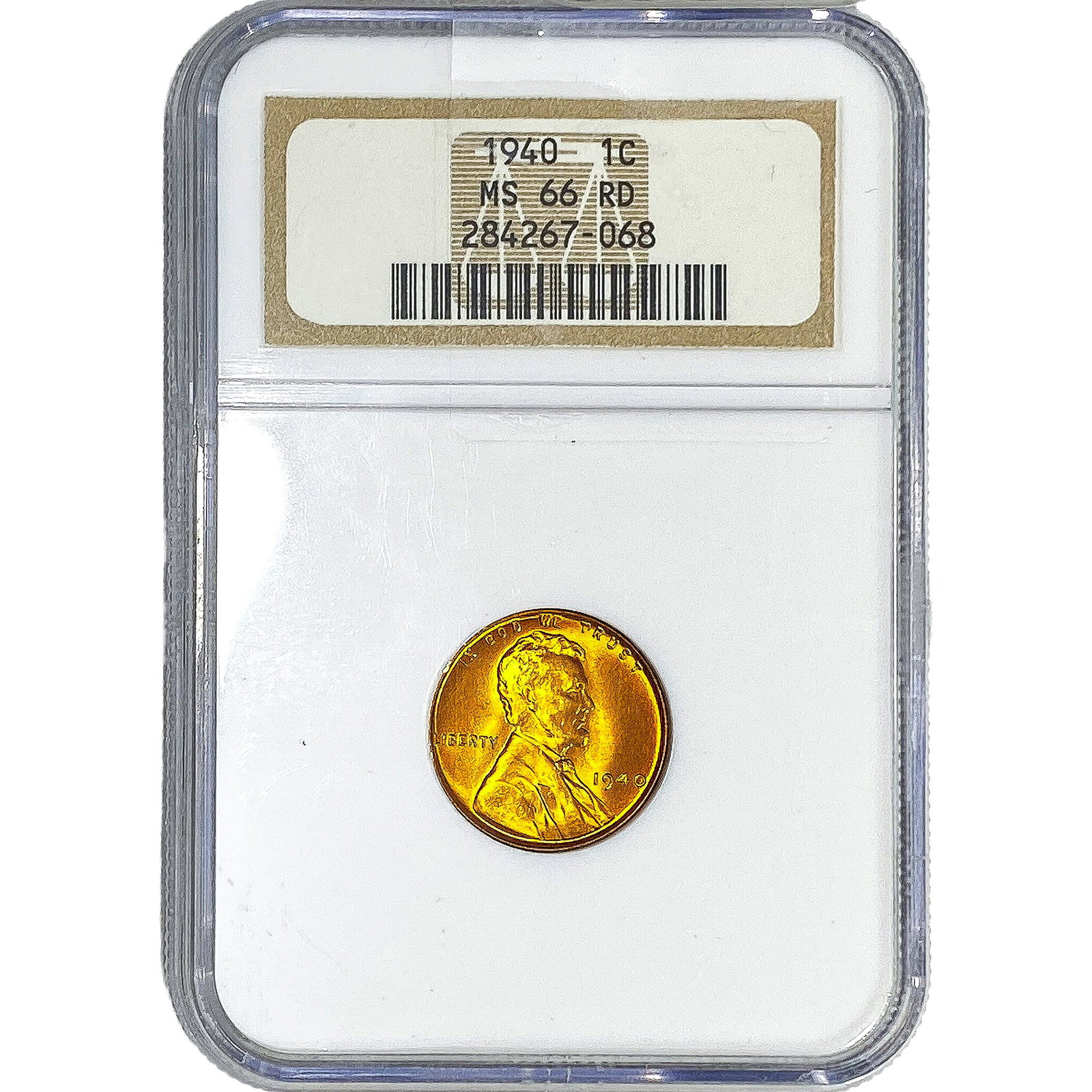 1940 Wheat Cent NGC MS66 RD: 1940 Wheat Cent NGC MS66 RD