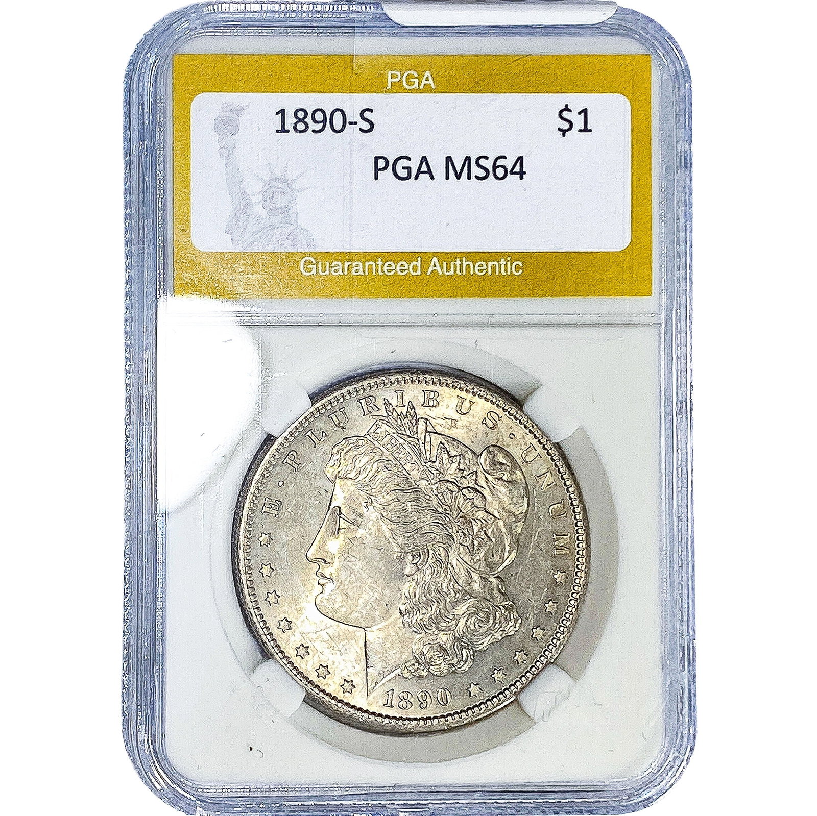 1890-S Morgan Silver Dollar PGA MS64: 1890-S Morgan Silver Dollar PGA MS64