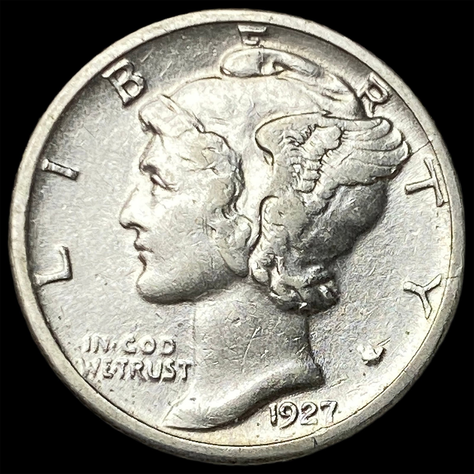 1927 Mercury Dime CLOSELY UNCIRCULATED: 1927 Mercury Dime CLOSELY UNCIRCULATED