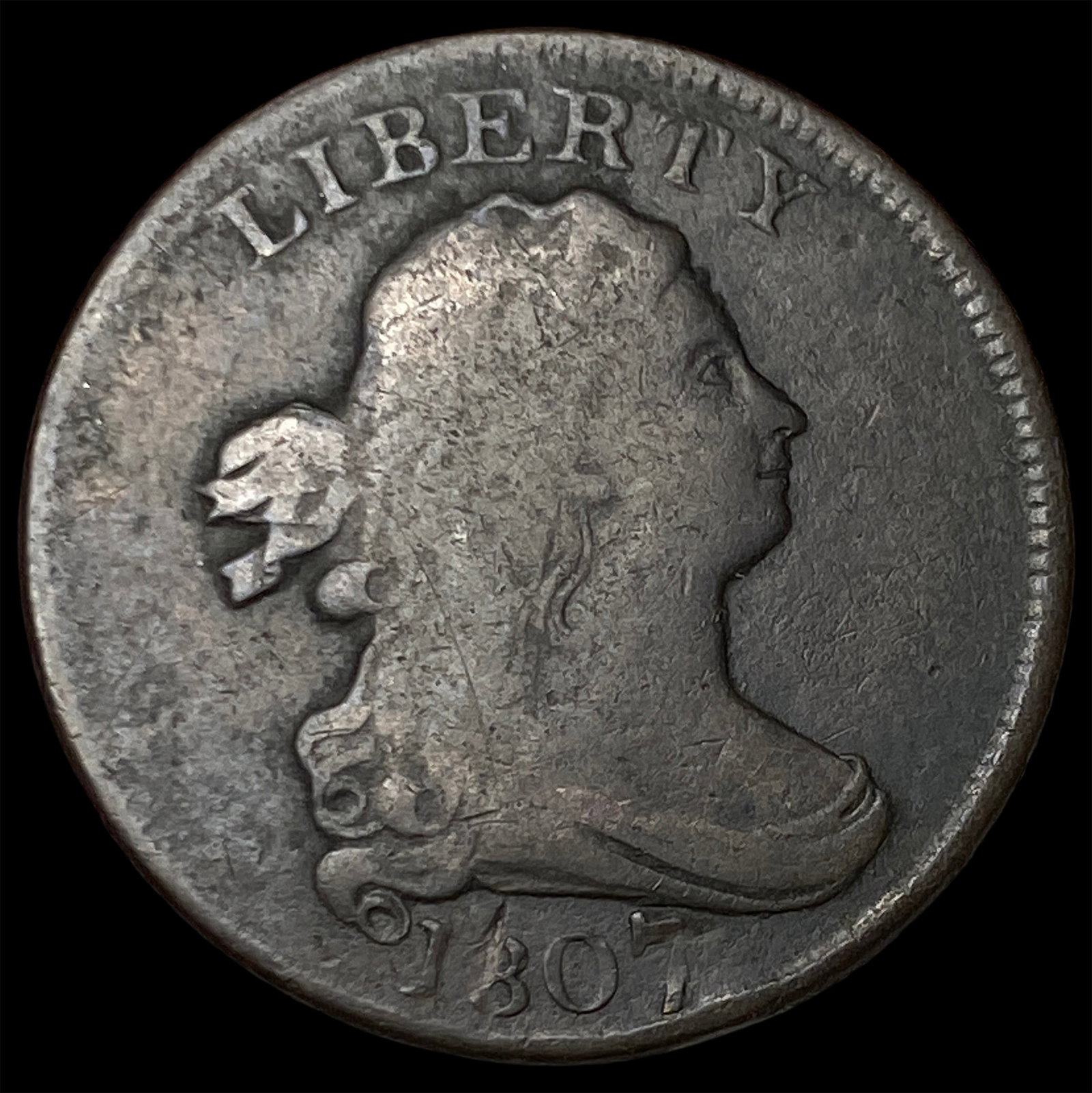 1807 Copper Half Cent NICELY CIRCULATED (1 of 2)