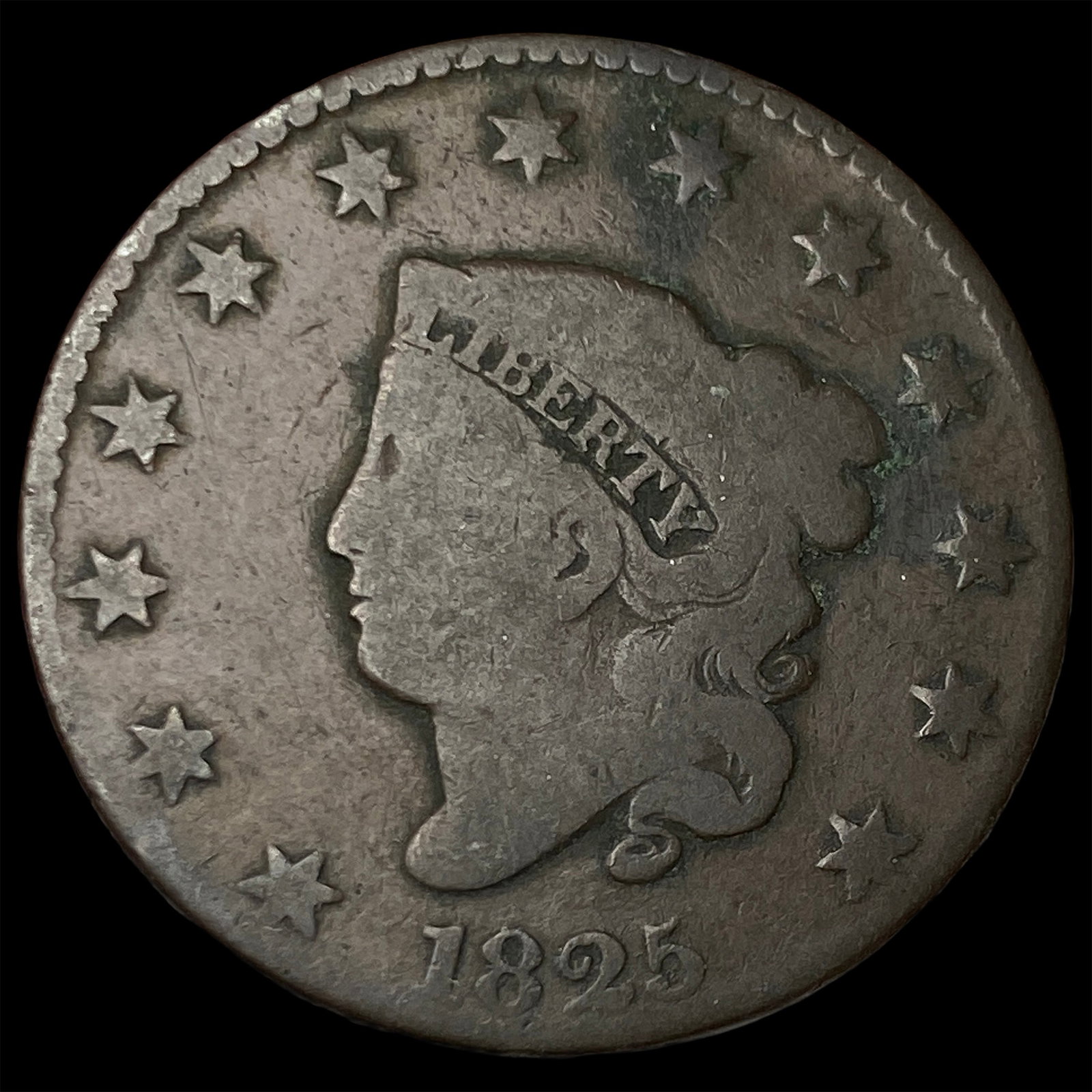 1825 Coronet Head Large Cent NICELY CIRCULATED (1 of 2)