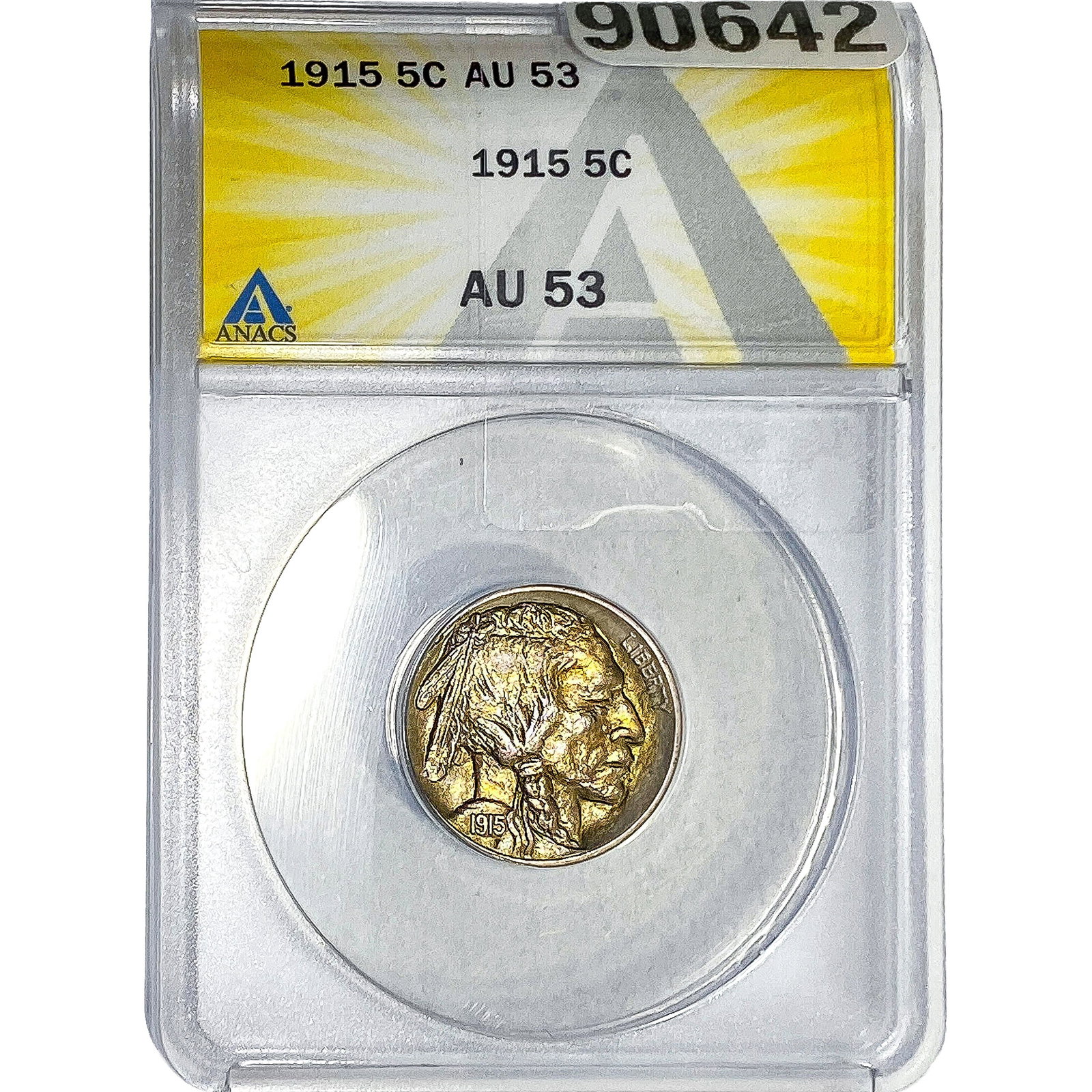 1915 Buffalo Nickel ANACS AU53: 1915 Buffalo Nickel ANACS AU53