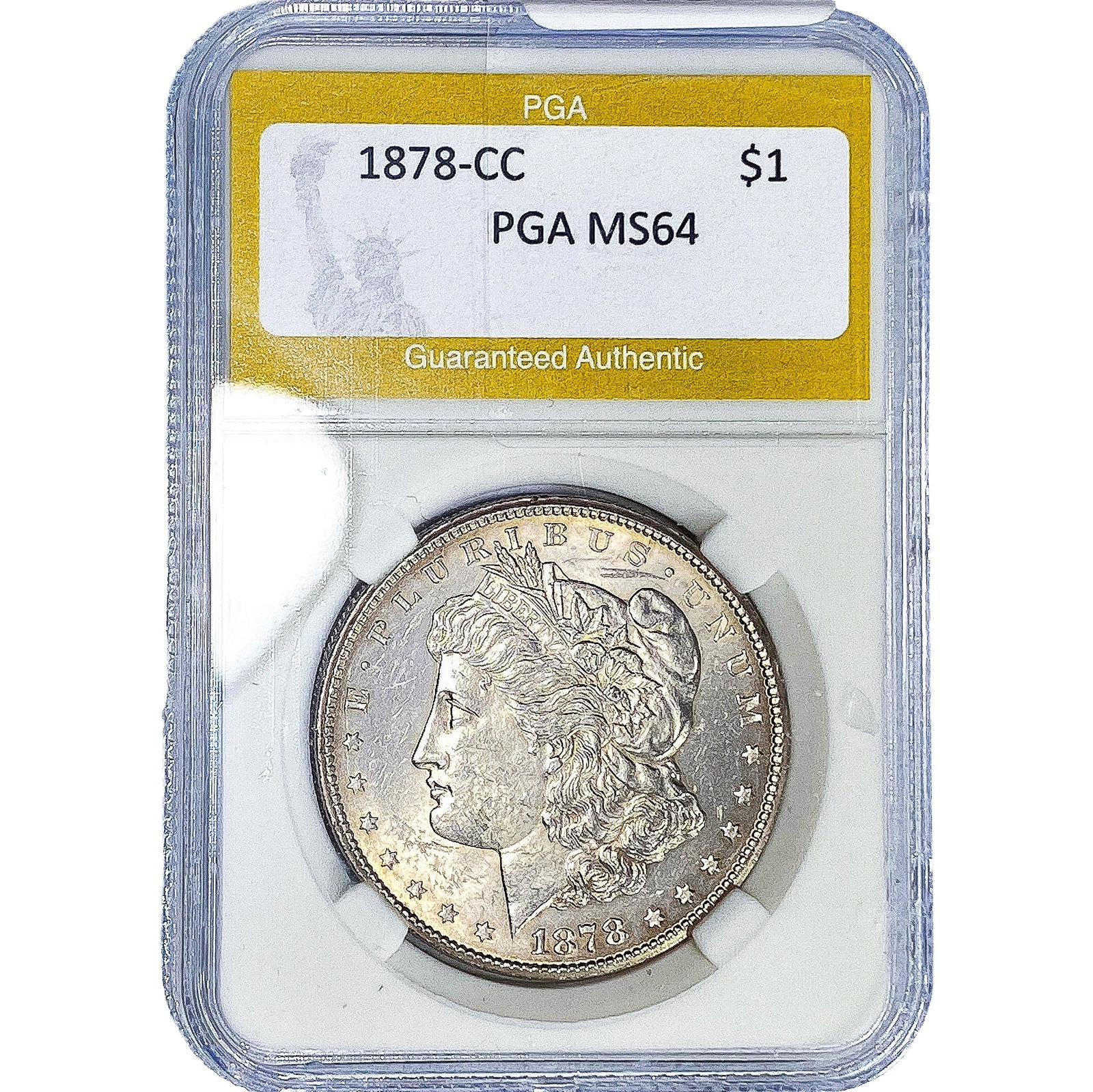 1878-CC Morgan Silver Dollar PGA MS64: 1878-CC Morgan Silver Dollar PGA MS64