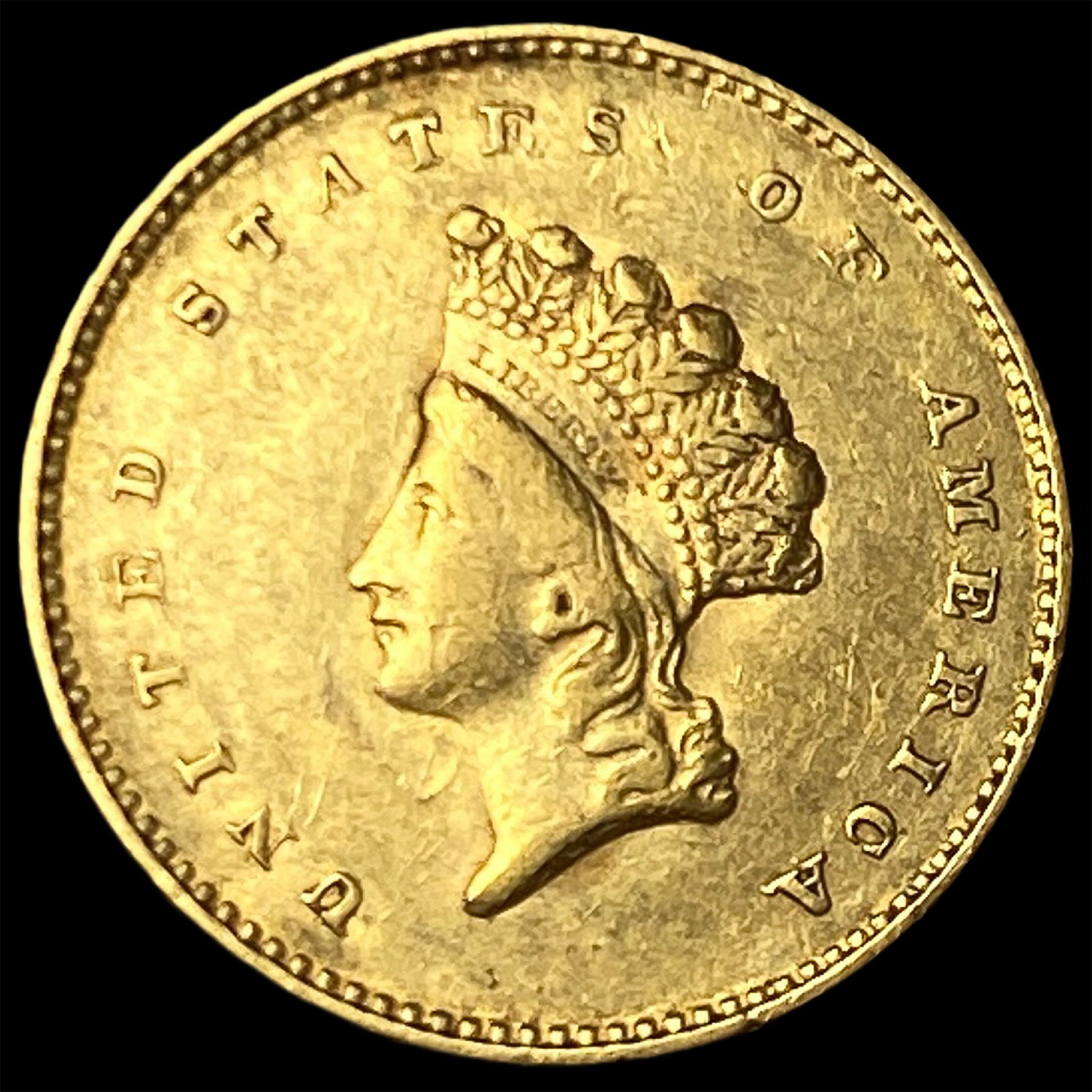 1854 Gold $1 Indian Head Type 2 NEARLY UNCIRCULATED (1 of 2)