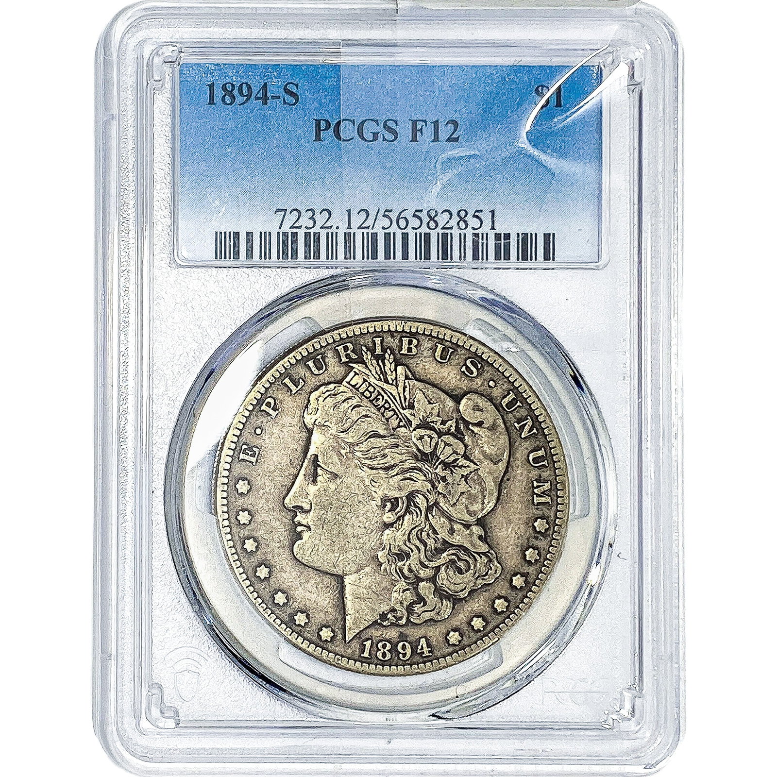 1894-S Morgan Silver Dollar PCGS F12: 1894-S Morgan Silver Dollar PCGS F12
