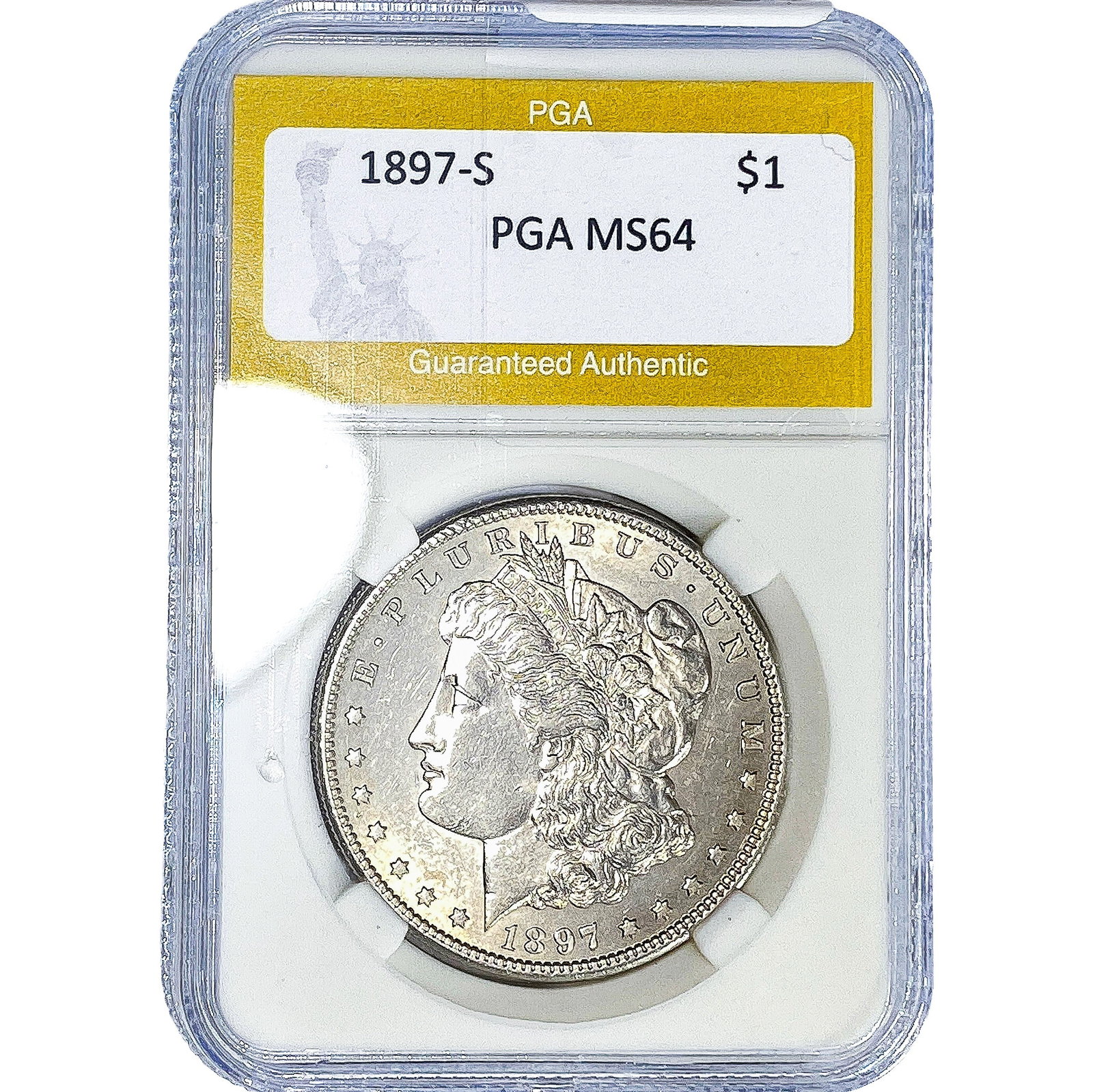1897-S Morgan Silver Dollar PGA MS64: 1897-S Morgan Silver Dollar PGA MS64
