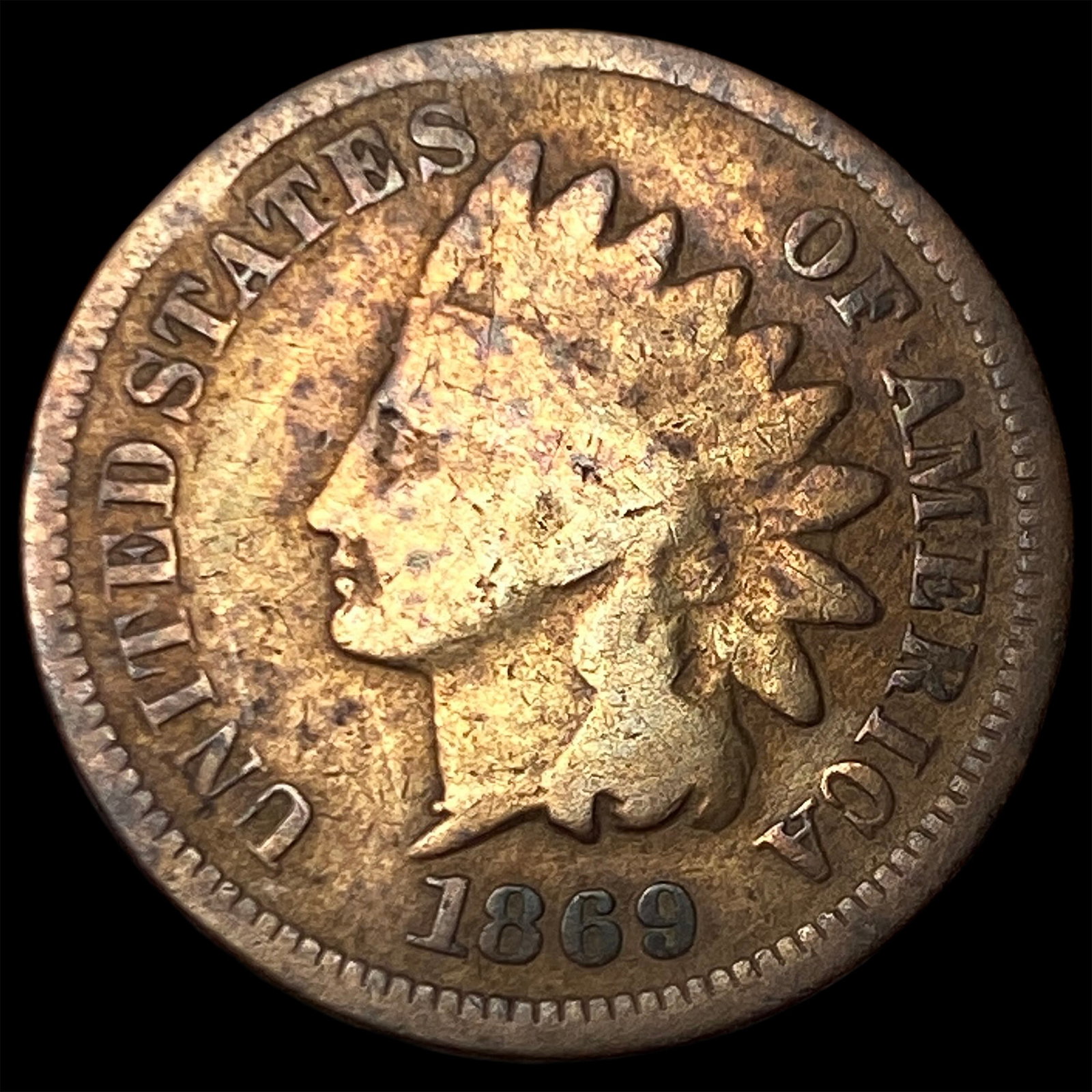 1869 Indian Head Cent NICELY CIRCULATED: 1869 Indian Head Cent NICELY CIRCULATED
