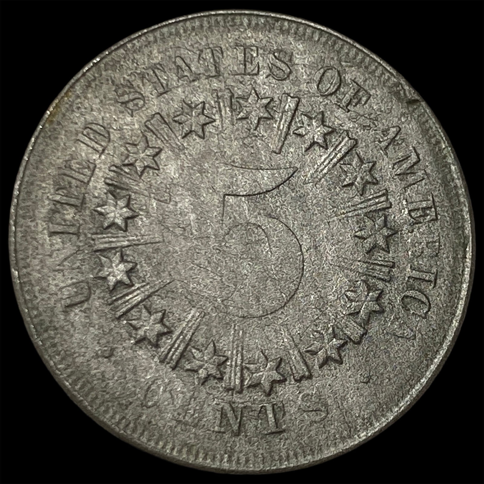 1867 RAYS Shield Nickel HIGH GRADE - 2