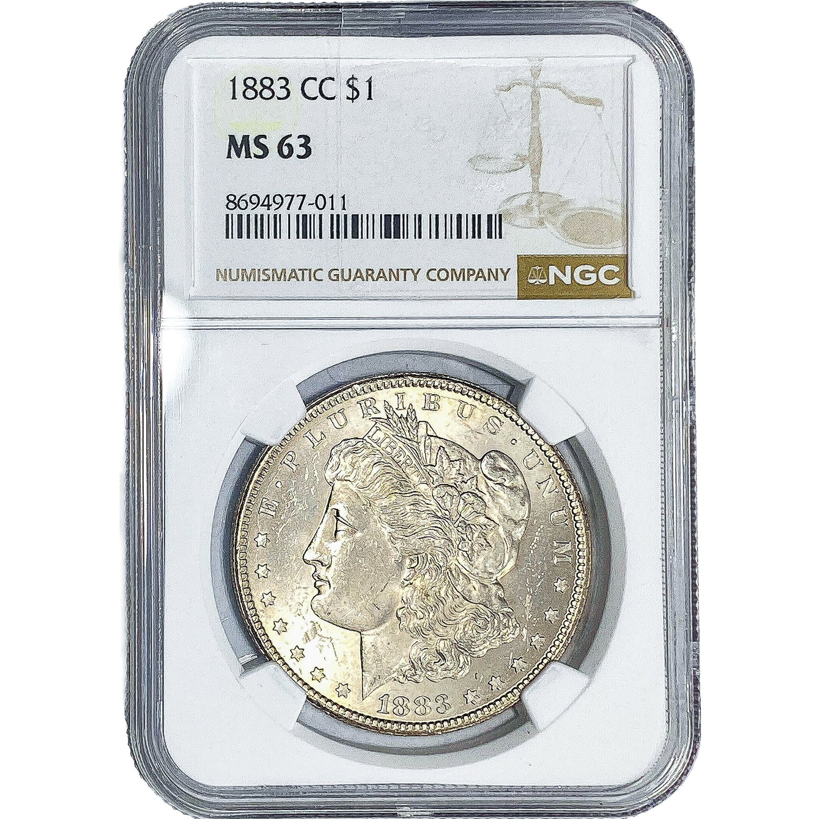 1883-CC Morgan Silver Dollar NGC MS63 (1 of 2)