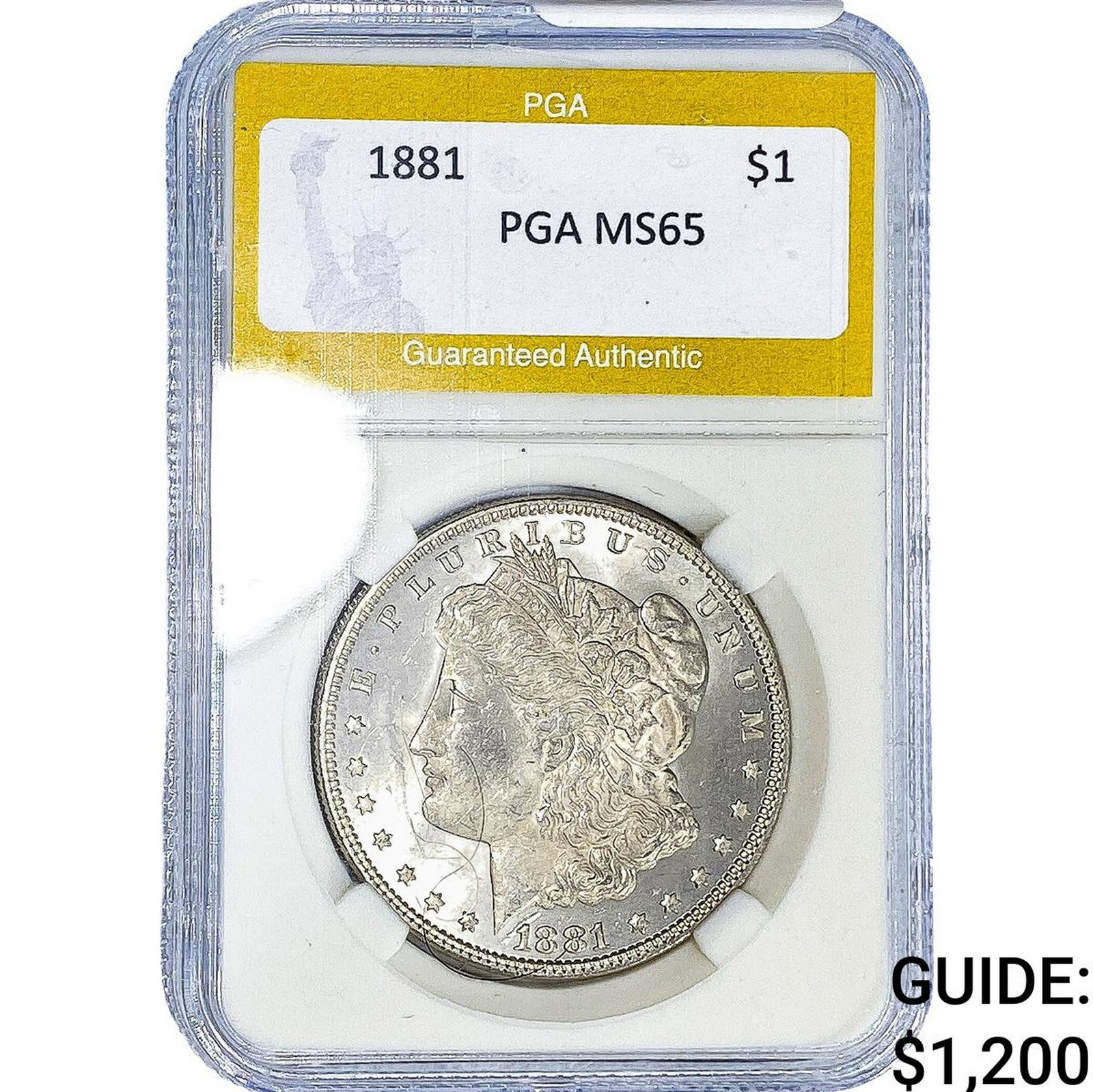 1881 Morgan Silver Dollar PGA MS65: 1881 Morgan Silver Dollar PGA MS65
