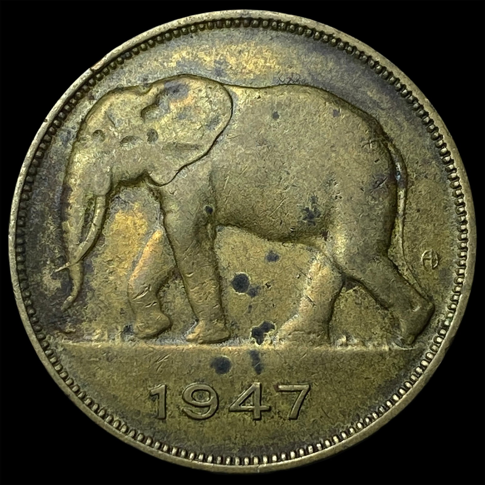 1947 Belgian Congo 5 Francs (1 of 2)