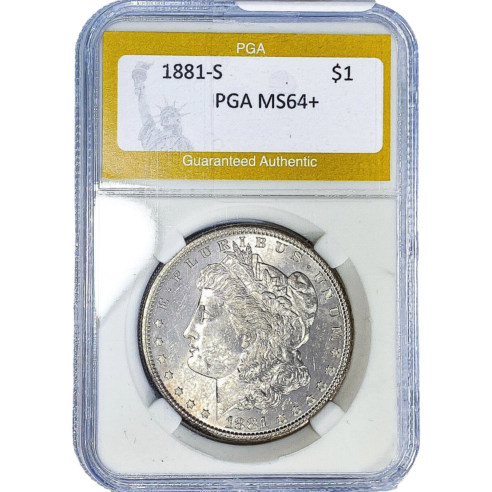 1881-S Morgan Silver Dollar PGA MS64+: 1881-S Morgan Silver Dollar PGA MS64+