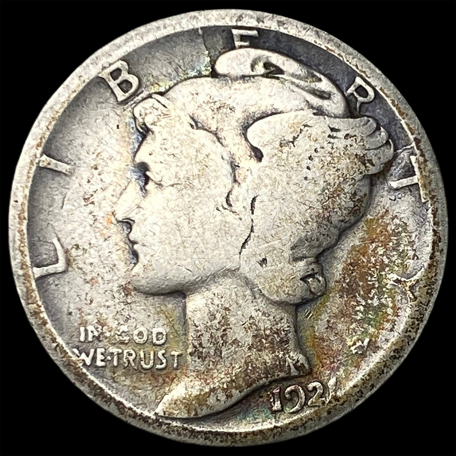 1924-D Silver Mercury Dime NICELY CIRCULATED: 1924-D Silver Mercury Dime NICELY CIRCULATED