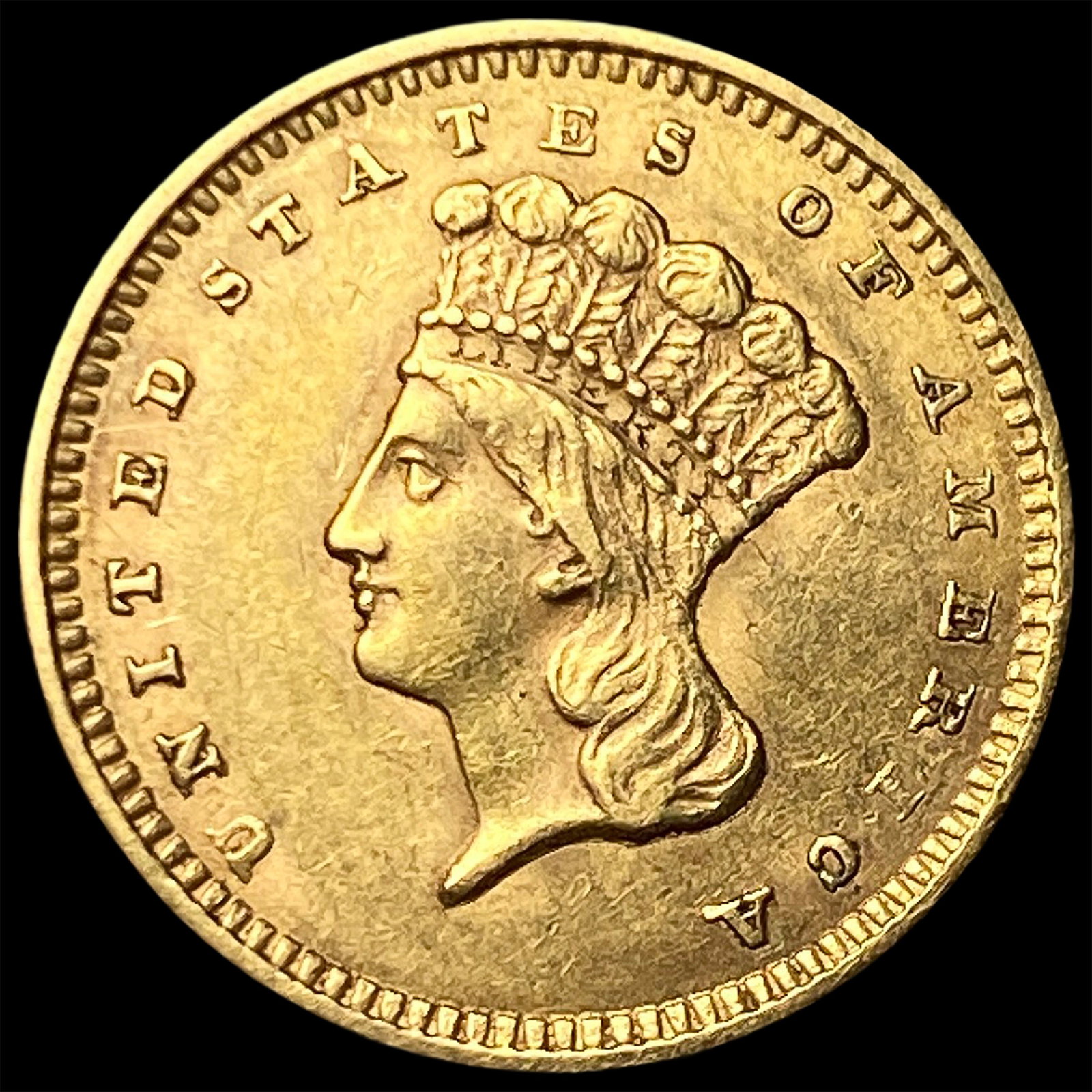 1859 Gold $1 Indian Head Type 3 CLOSELY UNCIRCULATED: 1859 Gold $1 Indian Head Type 3 CLOSELY UNCIRCULATED