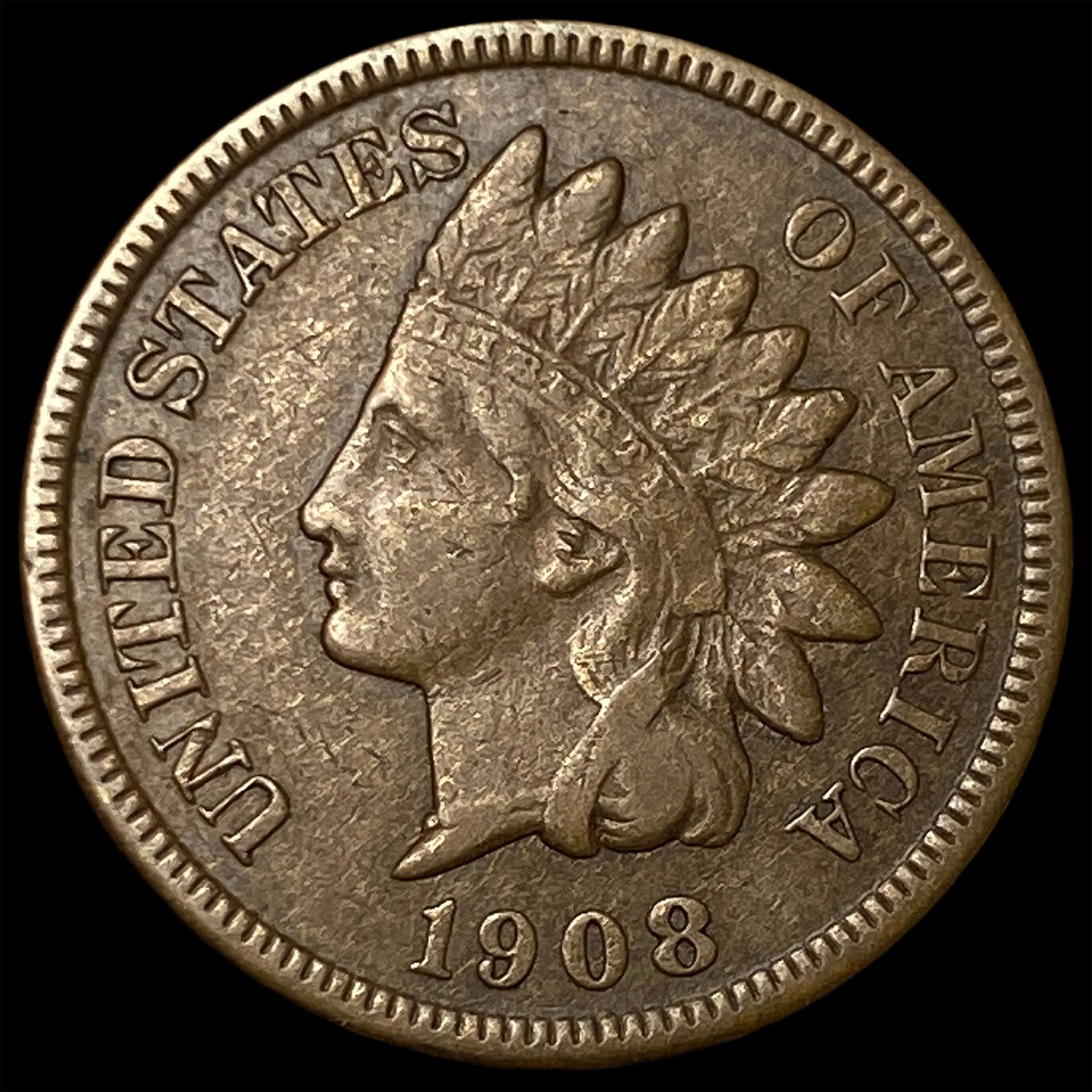 1908-S Indian Head Cent NEARLY UNCIRCULATED (1 of 2)