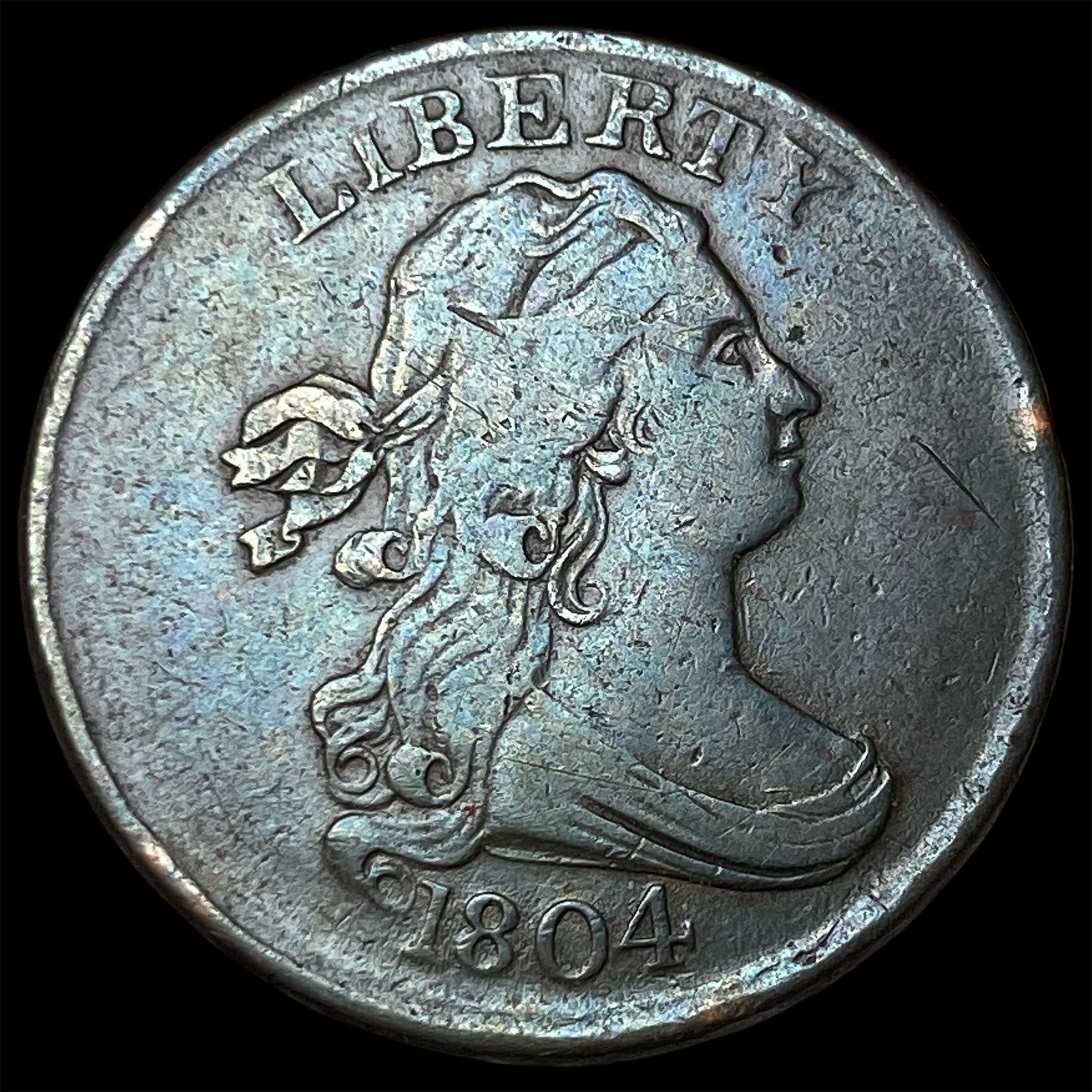 1804 Copper Half Cent Draped Bust LIGHTLY CIRCULATED (1 of 2)