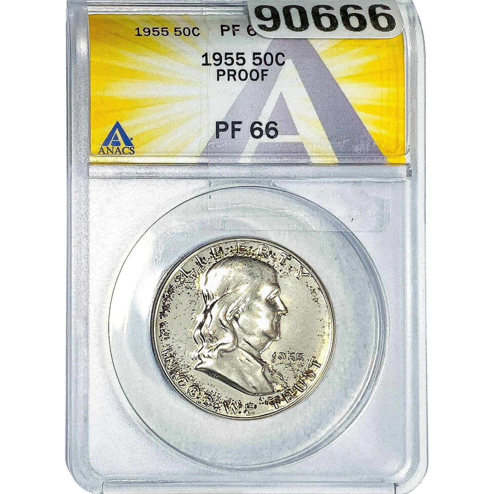1955 Franklin Half Dollar ANACS PF66: 1955 Franklin Half Dollar ANACS PF66