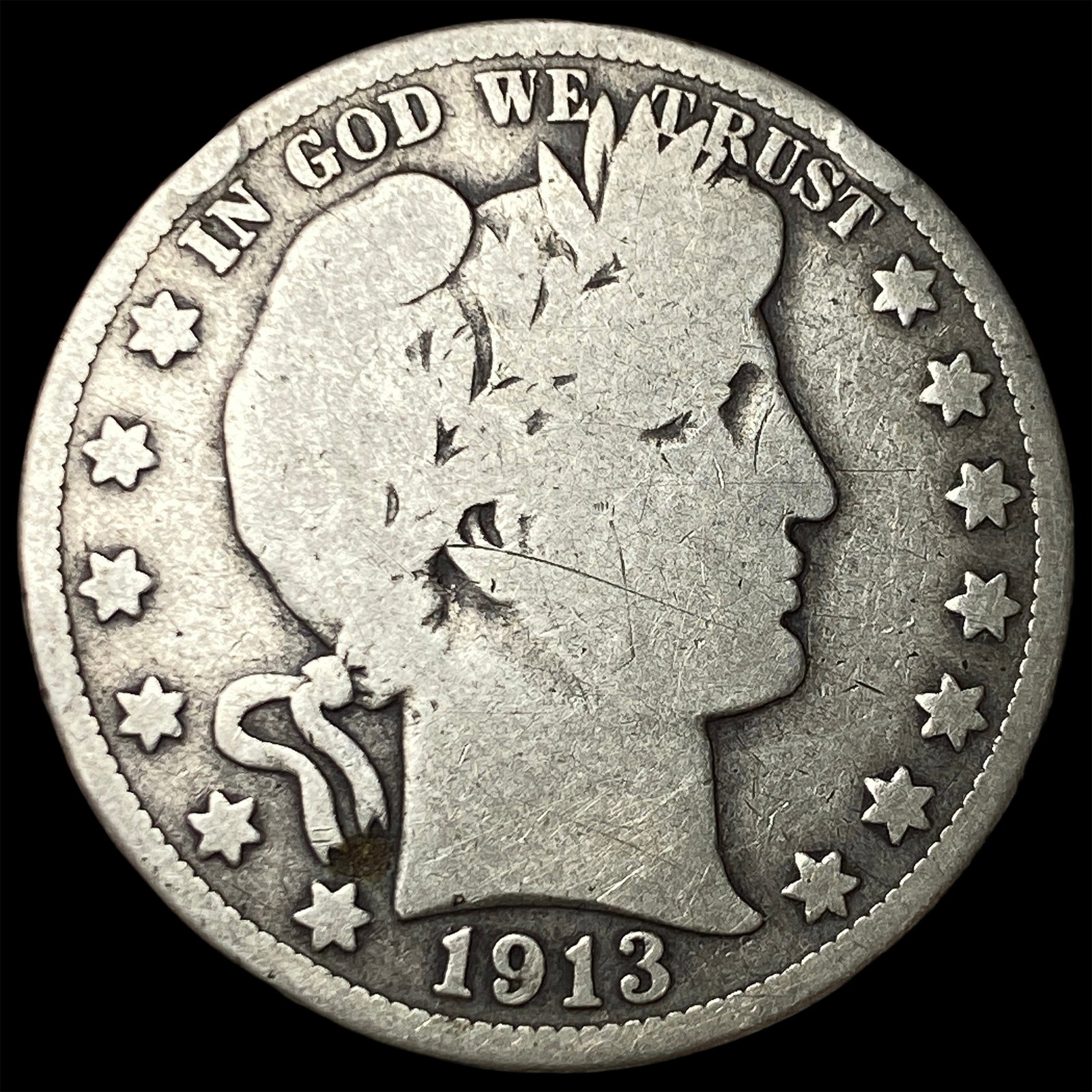 1913 Barber Half Dollar NICELY CIRCULATED: 1913 Barber Half Dollar NICELY CIRCULATED