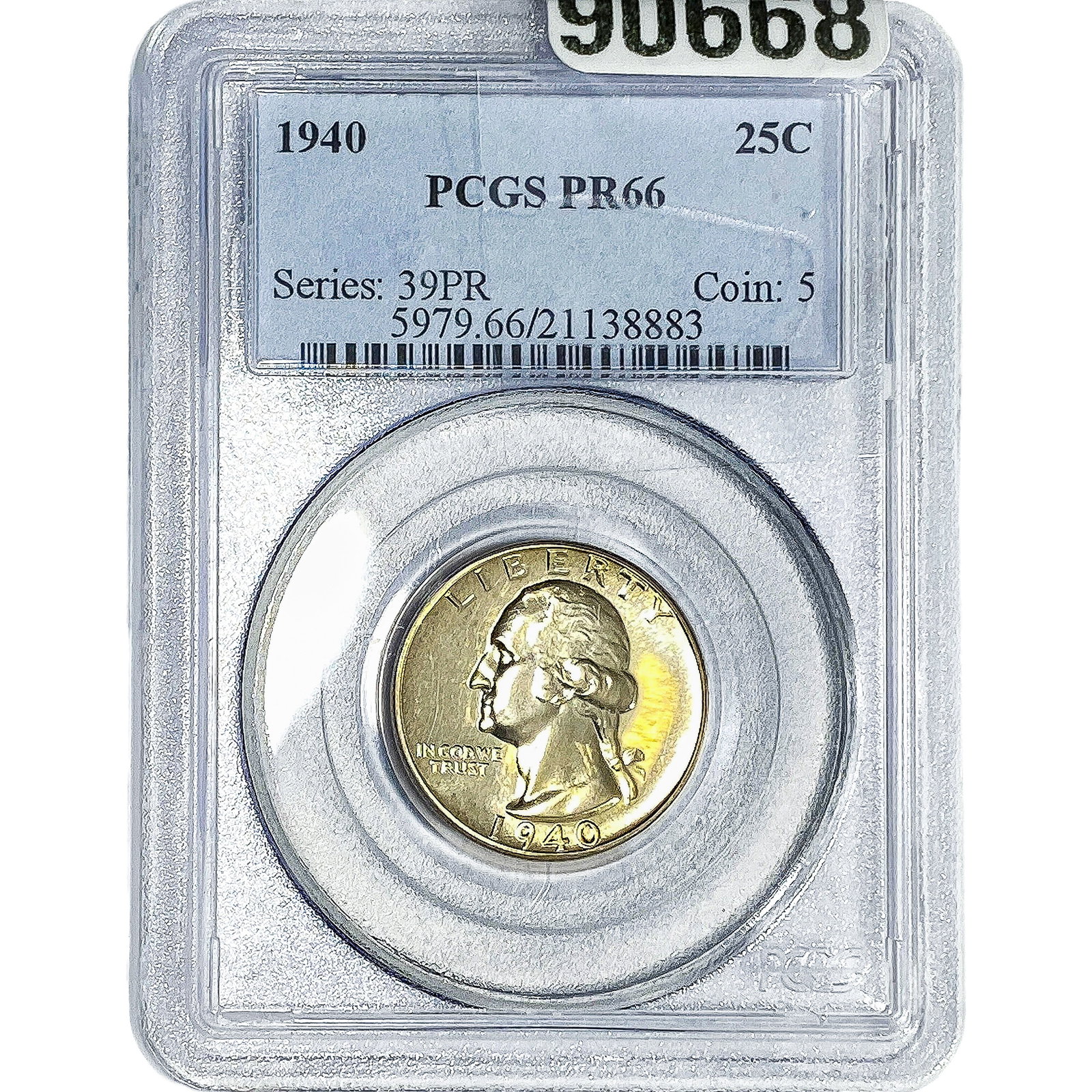 1940 Washington Silver Quarter PCGS PR66 (1 of 2)