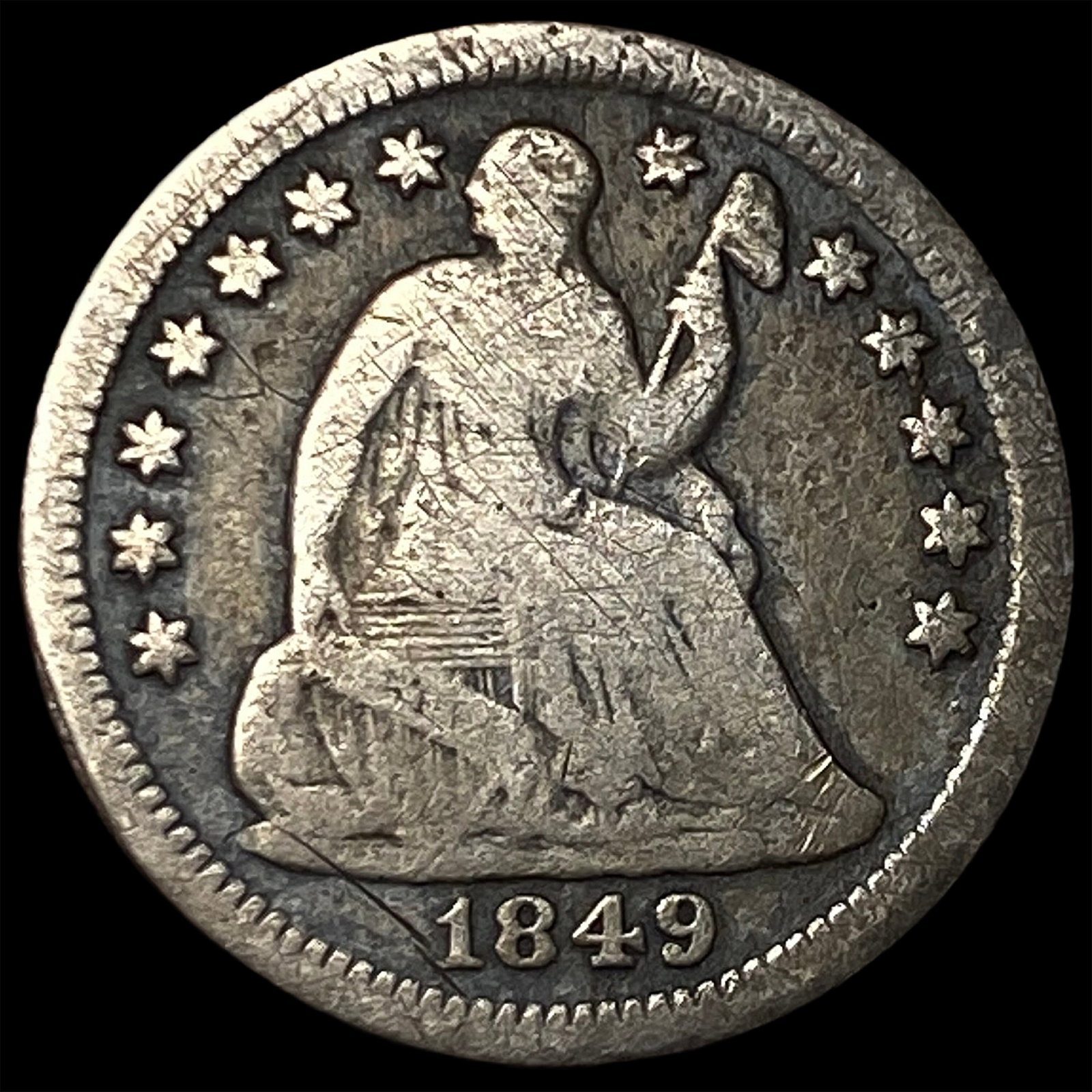 1849-O Silver Half Dime LIGHTLY CIRCULATED: 1849-O Silver Half Dime LIGHTLY CIRCULATED