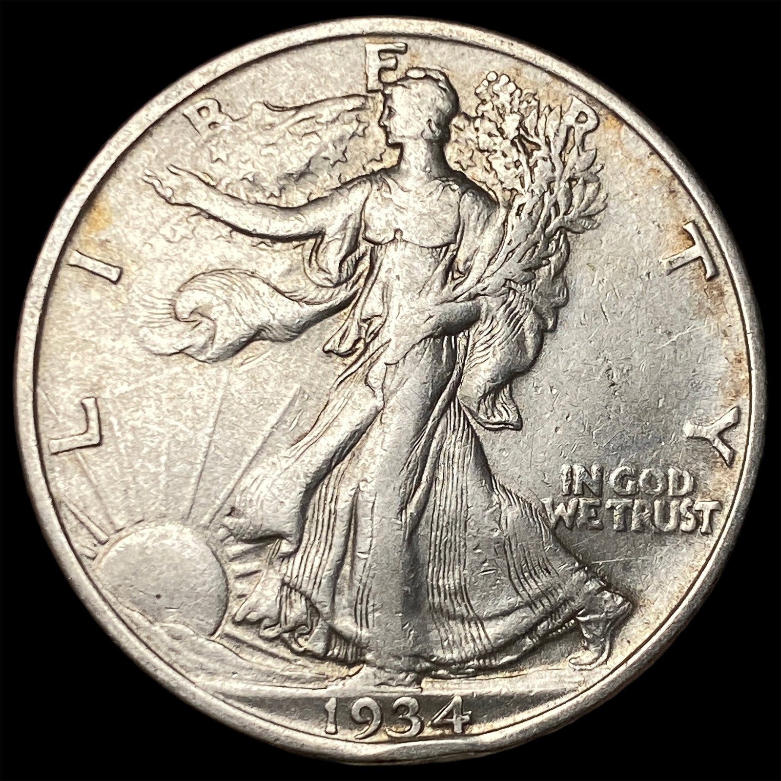 1934-S Silver Half Dollar NEARLY UNCIRCULATED: 1934-S Silver Half Dollar NEARLY UNCIRCULATED