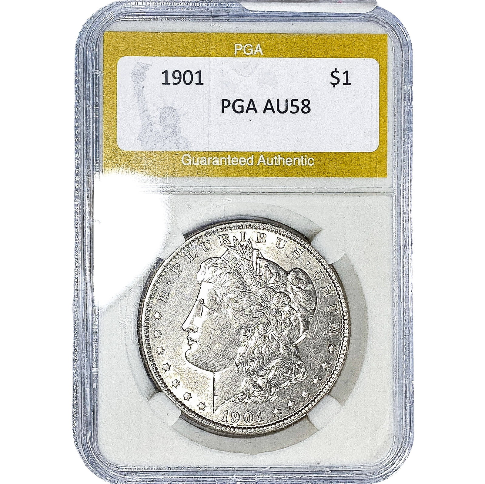 1901 Morgan Silver Dollar PGA AU58: 1901 Morgan Silver Dollar PGA AU58